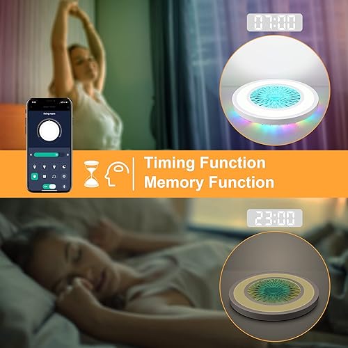 Miniatura 6 de VIPMOON Lámpara de techo LED RGB de montaje empotrado, 12 pulgadas, 24 W, regulable, 3000 K-6500 K, lámpara cambiante de color con control remoto,