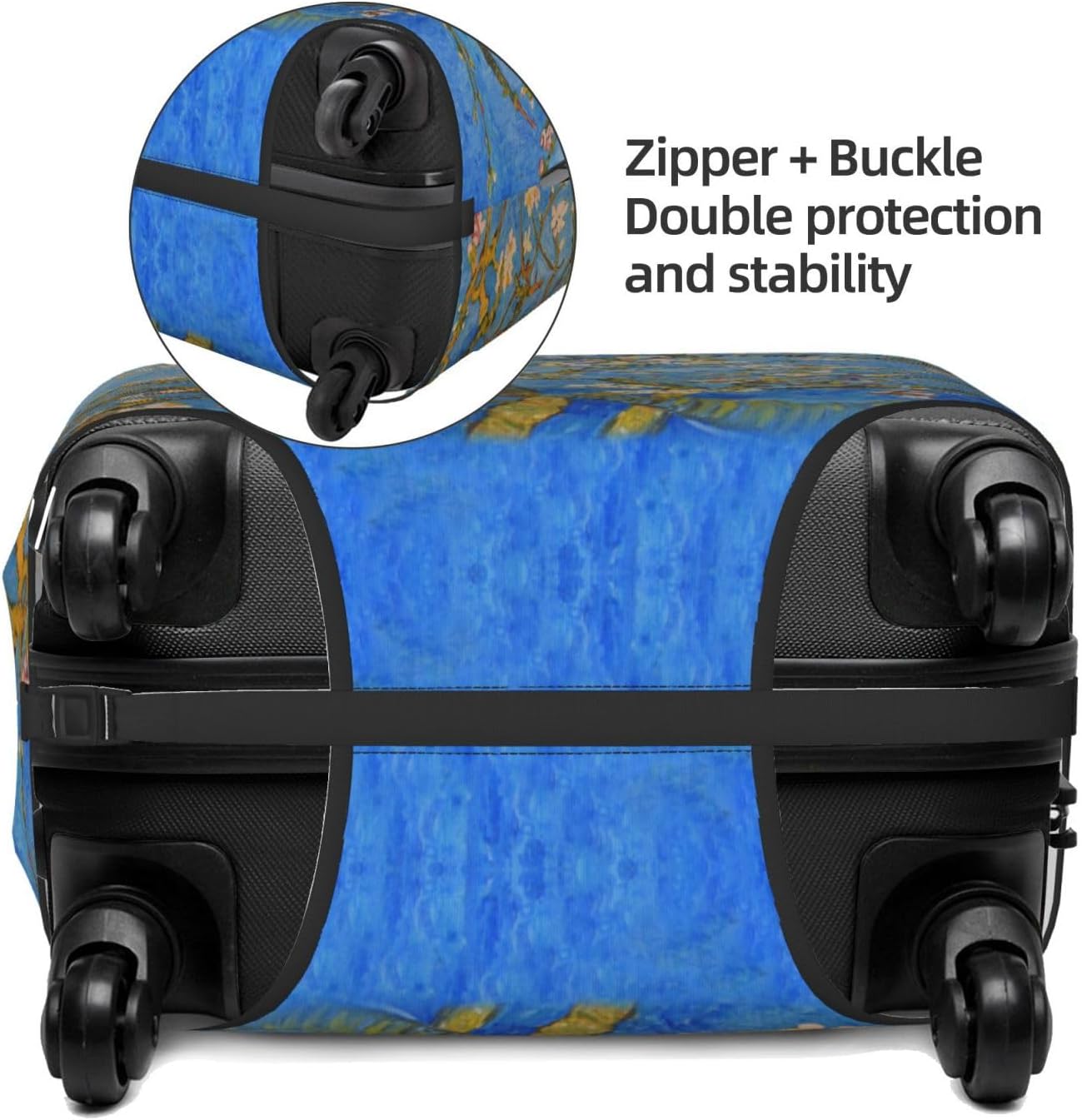 Plum Bossom Luggage Cover for Suitcase Elastic Non Scratch Travel Protector Travel Washable Suitcase Cover Fits 18-32 Inch Luggage M