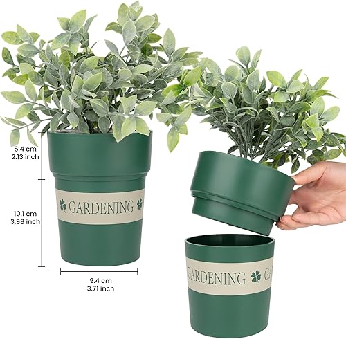 Miniatura 8 de Maceta con compartimento oculto seguro y secreto, ocultador de llaves secretas, oculta una caja fuerte secreta para llaves (verde)