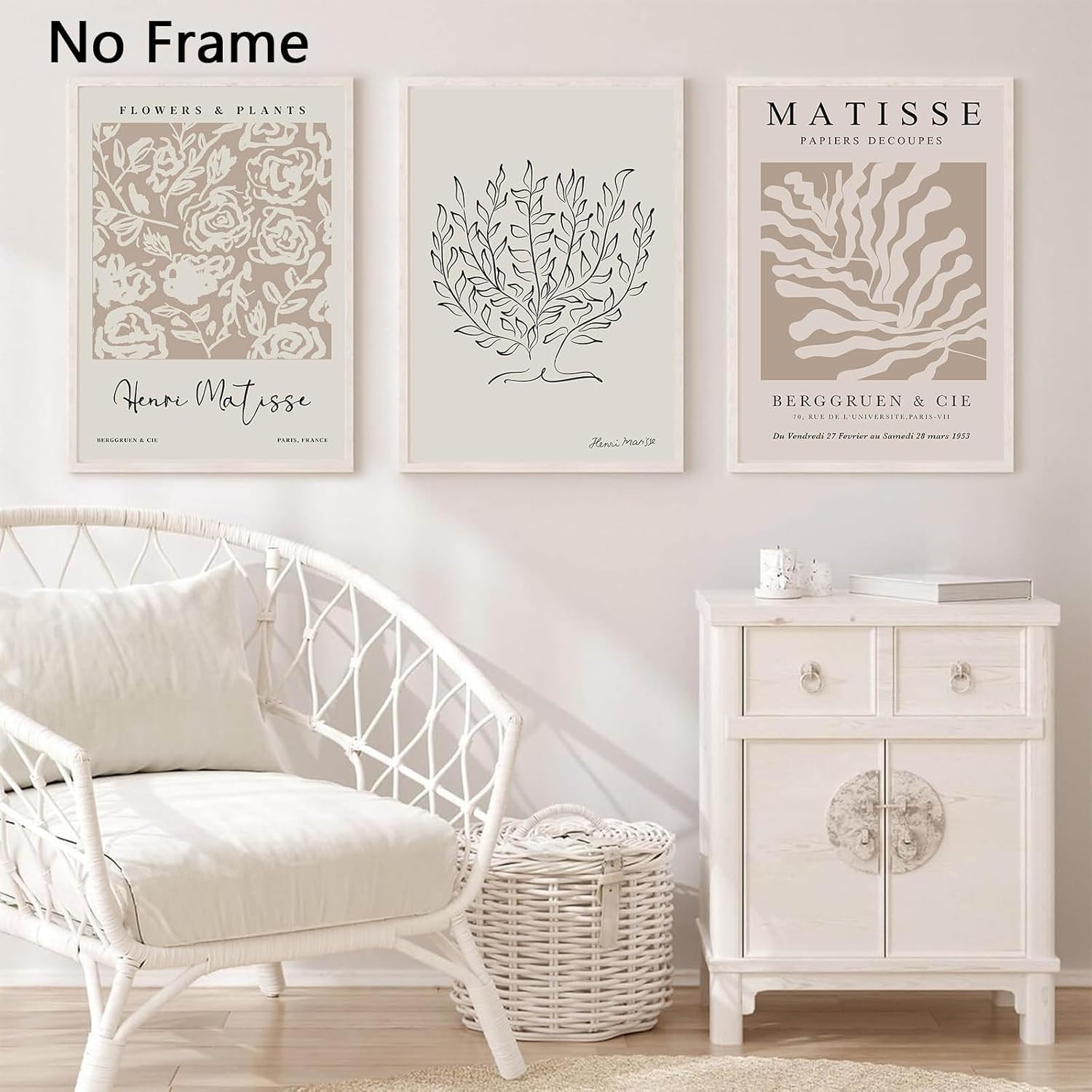 Beige Matisse Wall Art Matisse Abstract Aesthetic Matisse Poster Henri Matisse Wall Art Prints Boho Matisse Posters Neutral Matisse Prints Minimalist Matisse Wall Art Room Decor 16x24inx3pcs No Frame