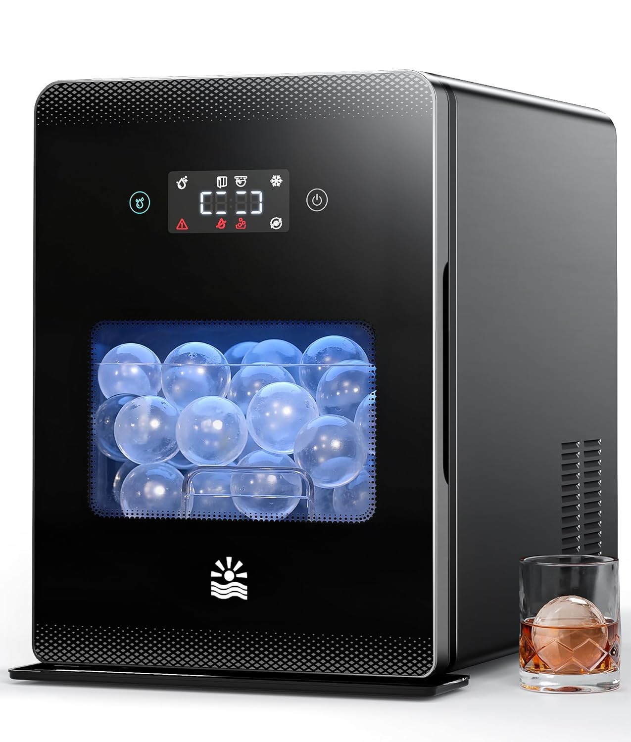 2" Ice Ball Maker-4 Ice Spheres in 35min, 144pcs/Day, Sphere Ice Maker with Automatic Water Fill, LED Quiet Panel, Self-Cleaning Clear Ice Maker Machine for Cocktails, Whiskey,Bourborn, Parties