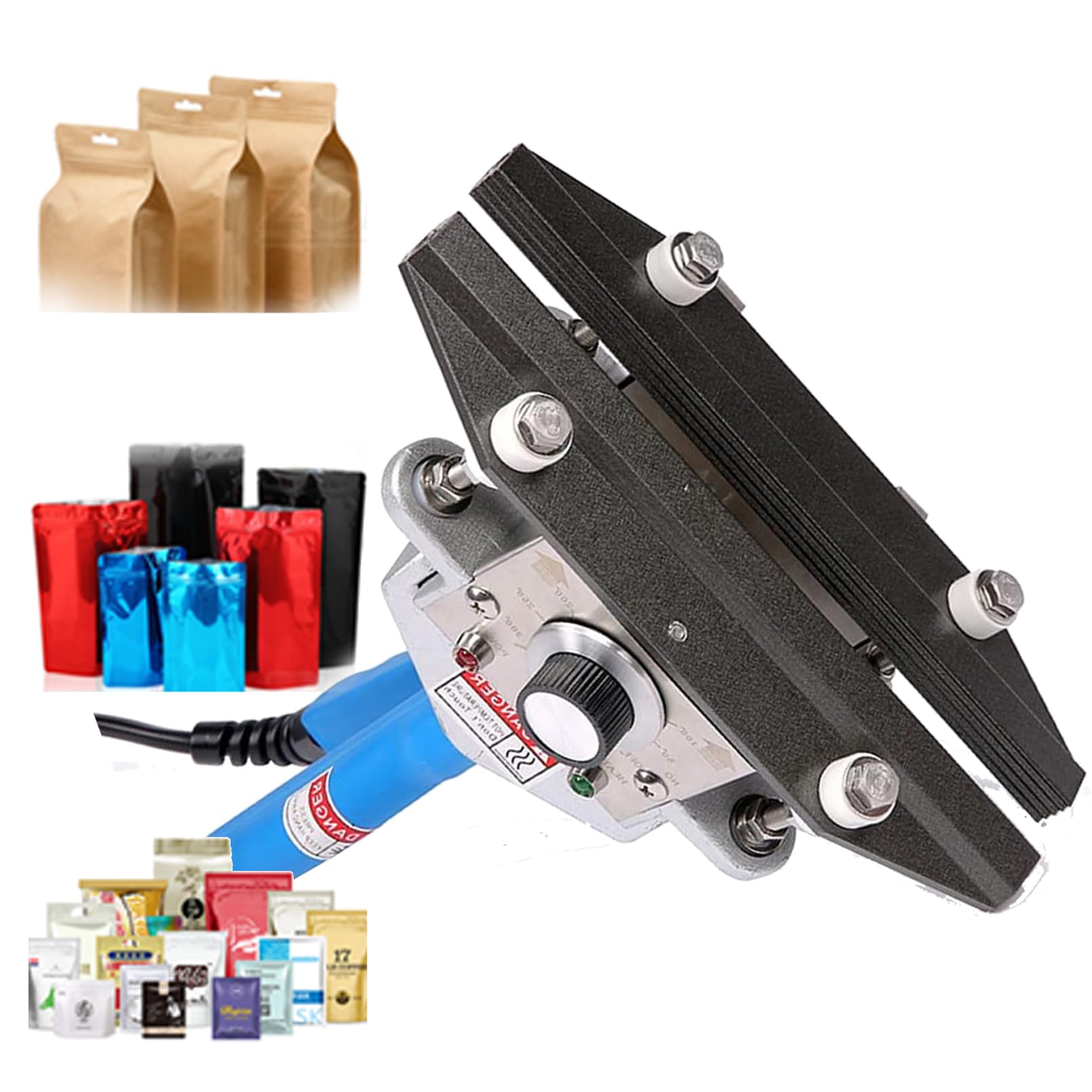 AYCDL Impulse Sealer, Handheld Heat Sealer, Portable 400mm Heat Sealer, Suitable for Aluminum Foil Bags, Kraft Paper Bags
