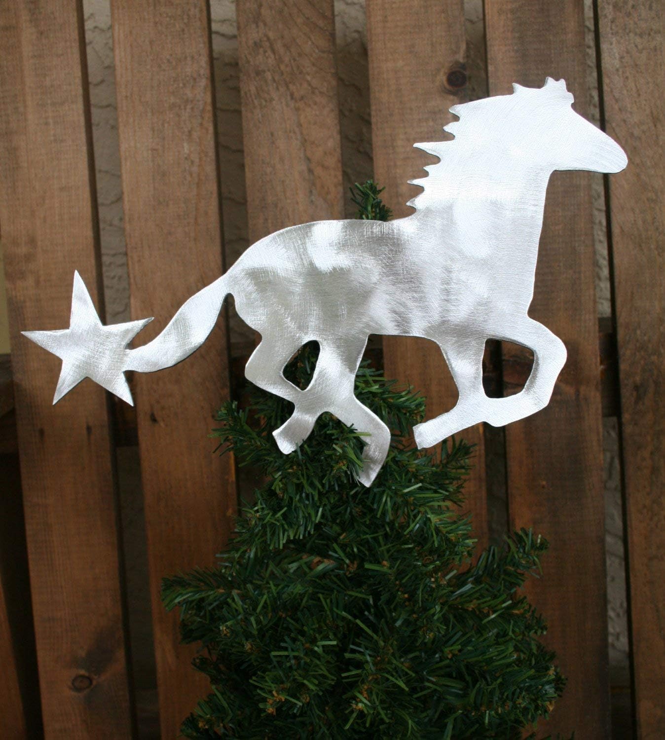 Horse Christmas Tree Topper, Rustic, Country Christmas, Wreath Decoration, Holiday Decoration, Metal