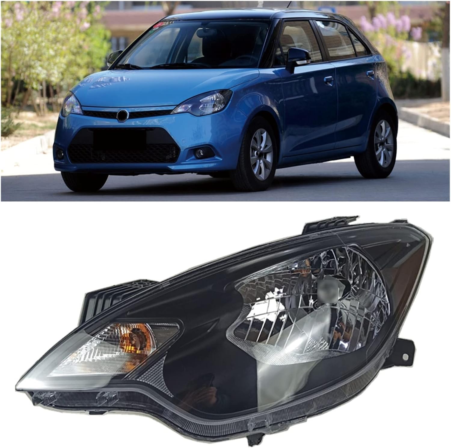 Front Bumper Headlight Headlamp Head Light Head Lamp Assembly Compatible With SAIC ROEWE MG3 2011 2012 2013 2014 2015 2016(Electric,Left side)