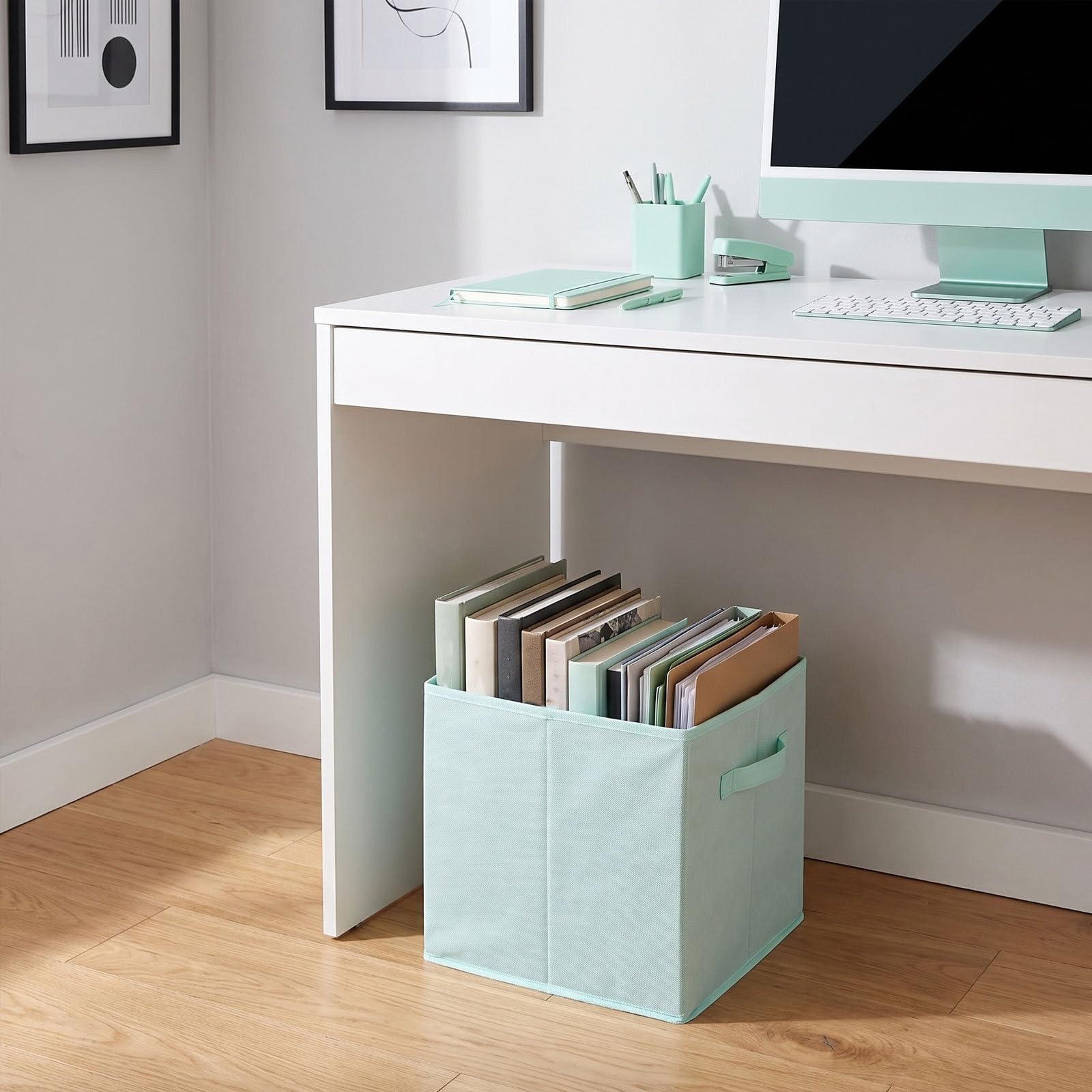 EXCEART 6 Pièces Bac de Rangement en Tissu Non Tissé Pliable avec