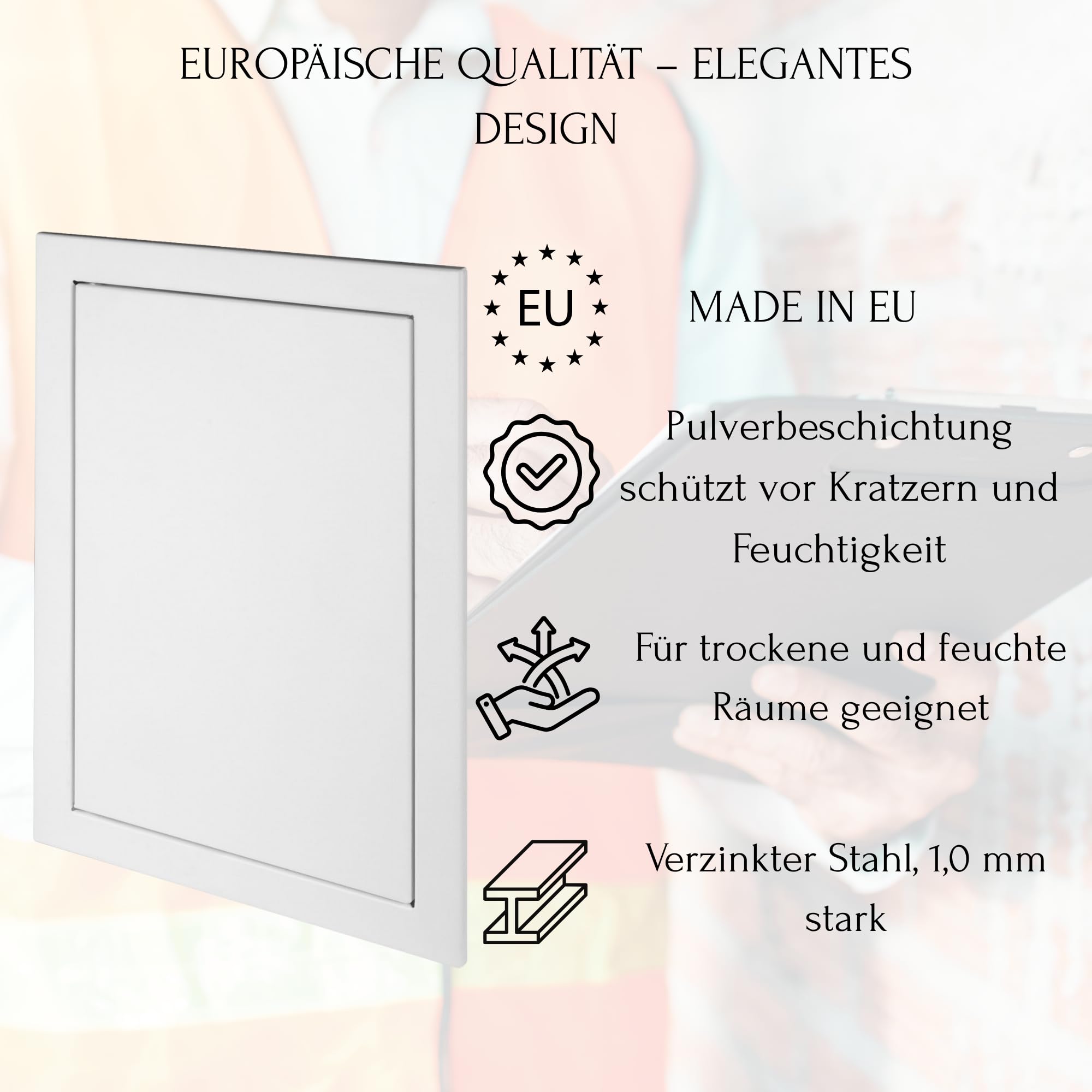 TMALASER Drzwi rewizyjne metalowe 60 x 70 cm stal ocynkowana – klapa rewizyjna biała 600 x 700 mm push to open/Klick-Klack - drzwi inspekcyjne do ścian karton-gips