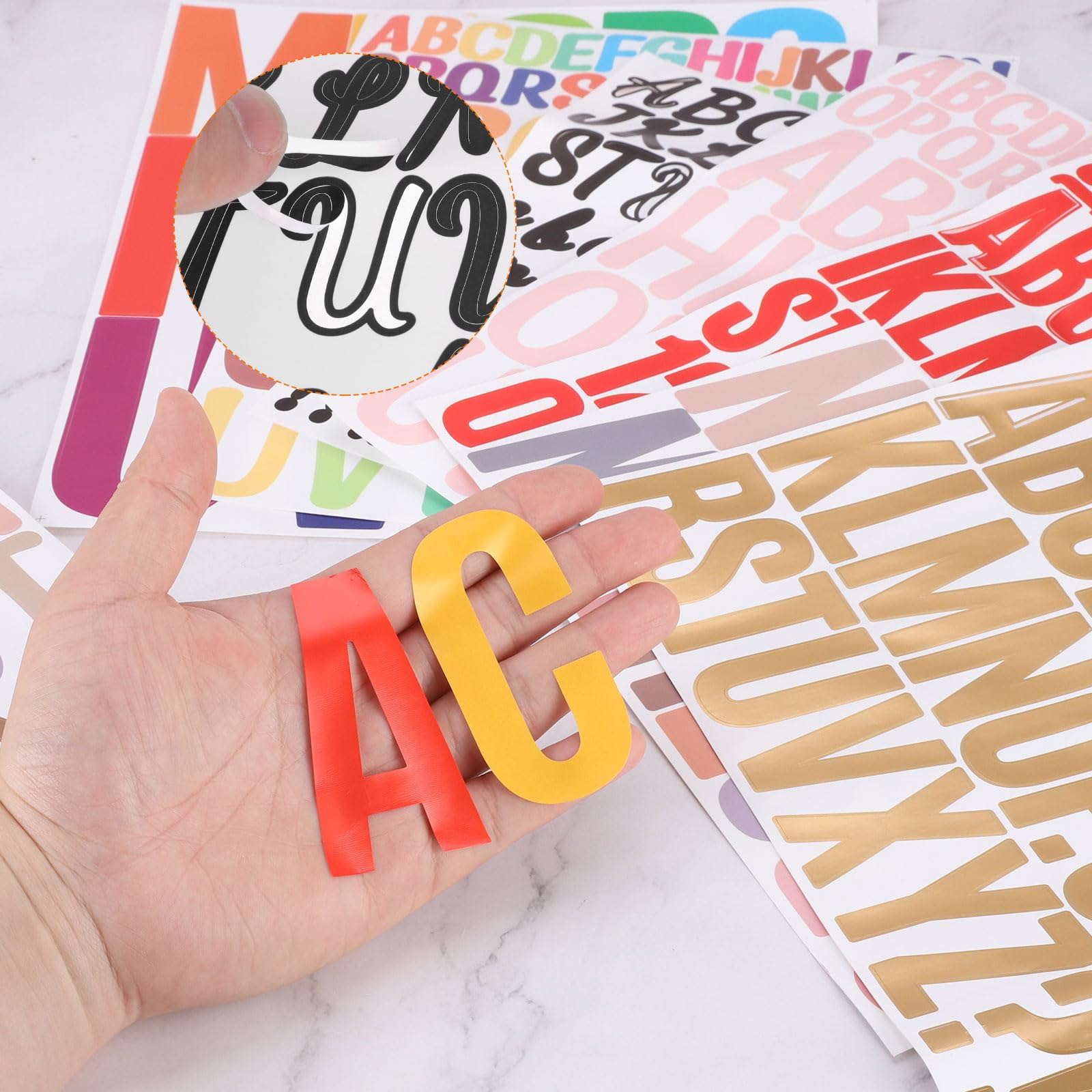 sourcing map Adesivi con numeri di lettere dell'alfabeto in