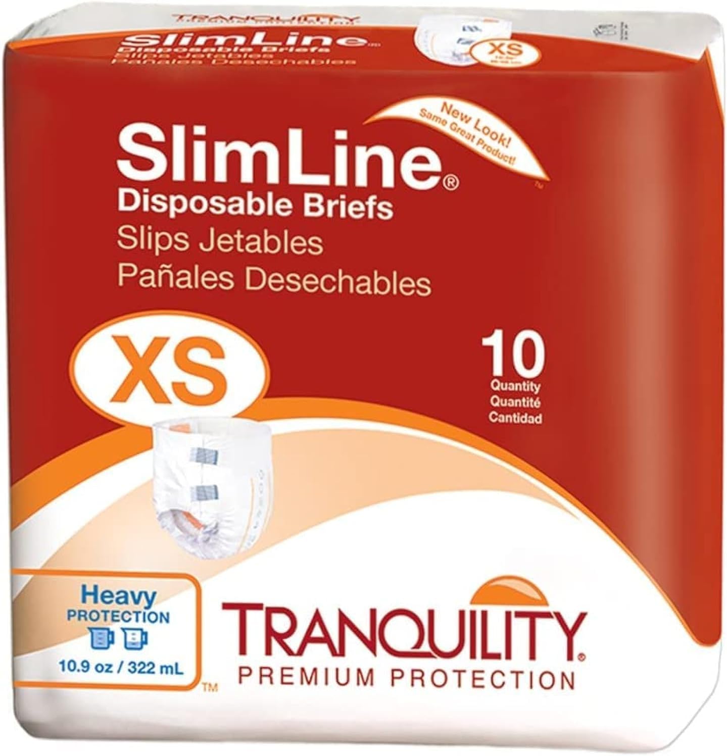 Tranquility Slimline Adult Diapers with Tabs, X-Small, 100 Ct Case