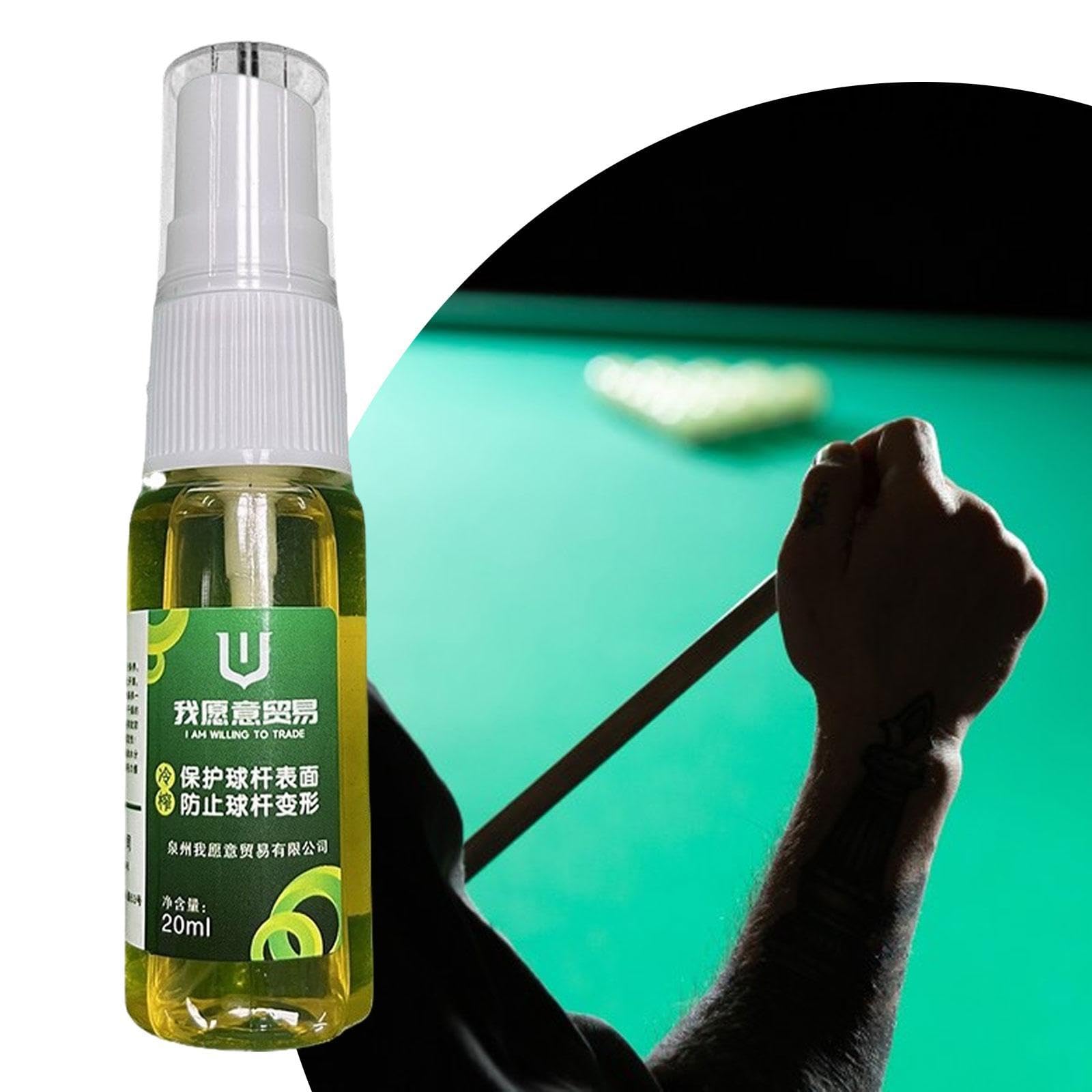 RNXRZANK Pool Cue Protective Oil Cues Cleaner Portable 20ml with Polishing Cloth Dirt