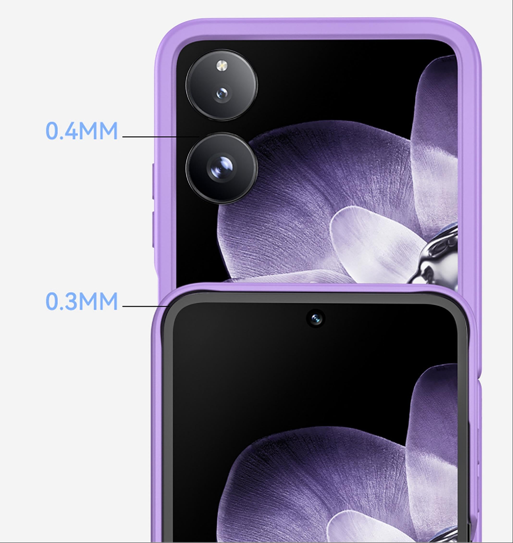 GIOPUEY Klare Handyhülle Für Xiaomi Mix Flip – Hartes PC, Kein Vergilben, Silber