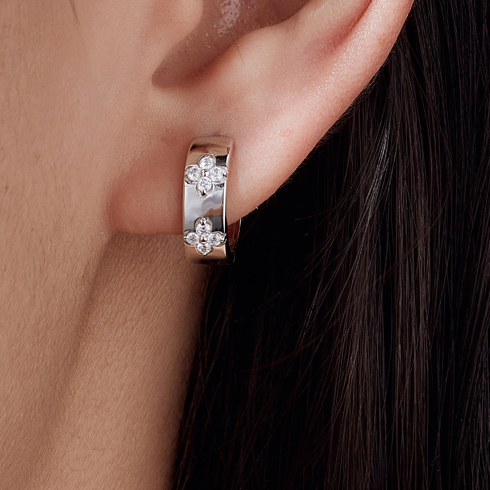 Orecchini Donna Argento 925, 0.06-2 Carati Orecchini Moissanite Donna, con Certificato GRA, Purezza D+VVS1, 18K Pt, Taglio al Plasma, Ipoallergenico, Adatta per Matrimoni e Regali
