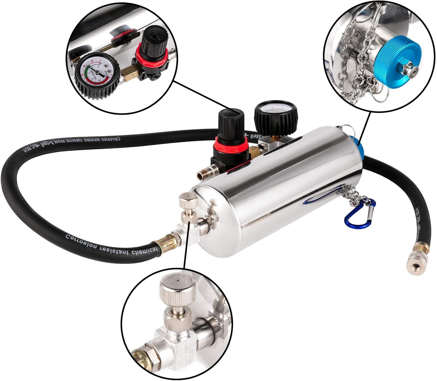 Unifizz Non-dismantle Injector Cleaner 600ML - Automotive Fuel System Cleaner Tool Set for Pet-rol EFI Throttle (0-140PSI)