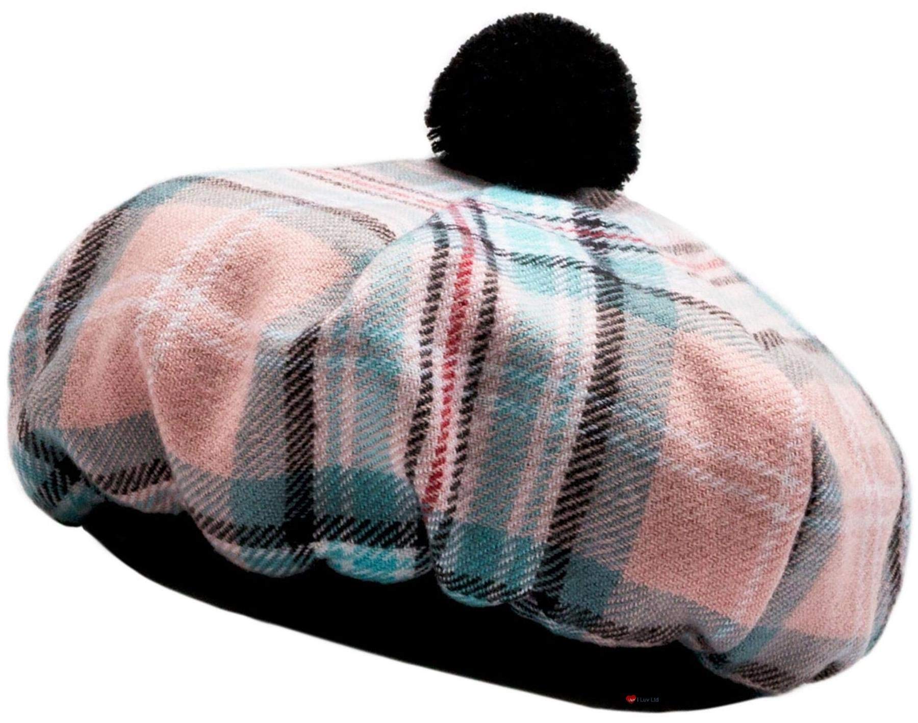 I LUV LTD Diana Rose Tartan Tam O' Shanter Hat Lambswool