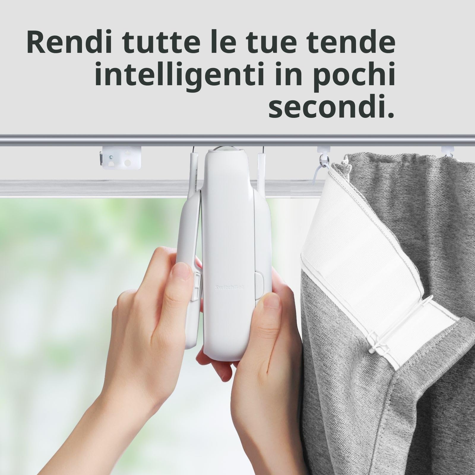 SwitchBot Apri Tende Intelligente - Telecomando Bluetooth con App/Timer, Aggiornamento delle Prestazioni, Aggiungi Hub per farlo funzionare con Alexa, Google Home, HomeKit(Curtain 3, U Rail)