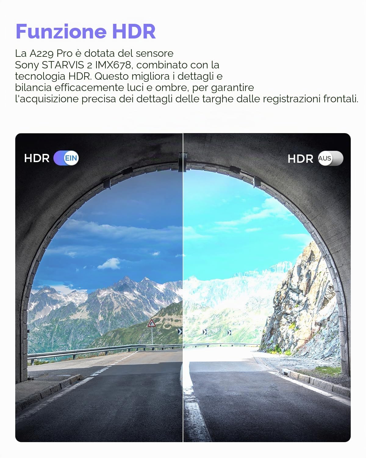 VIOFO A229 Pro 1CH 4K STARVIS 2, HDR Dashcam anteriore per auto, controllo vocale e 5GHz Wi-Fi WLAN fotocamera per auto, GPS ultra preciso con filtro CPL, Super visione notturna 2.0, audio vocale