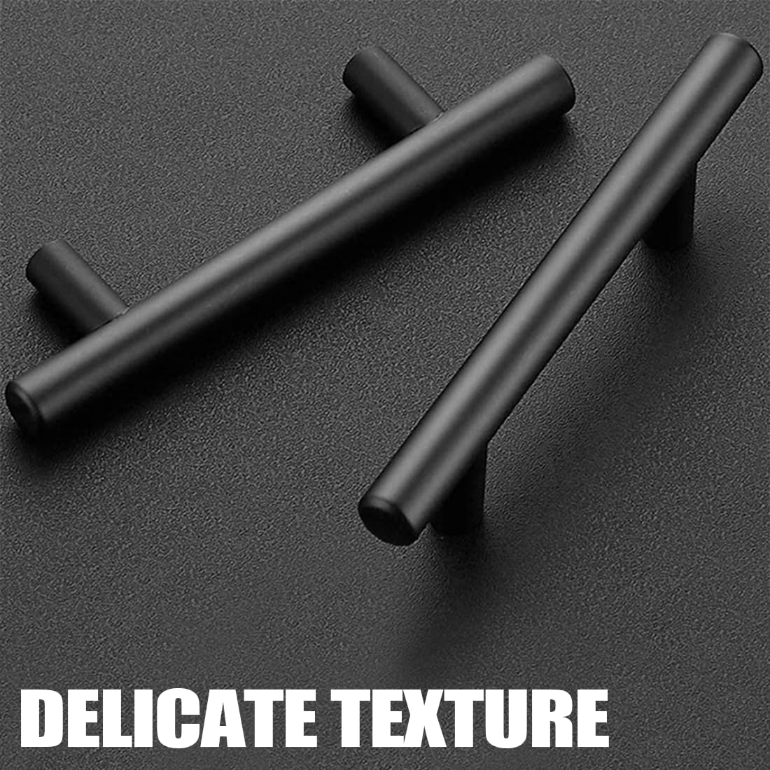 huiyoujiu 20 Pieces of Black Stainless Steel Kitchen Cabinet Handles, Drawer Handles - Image 2