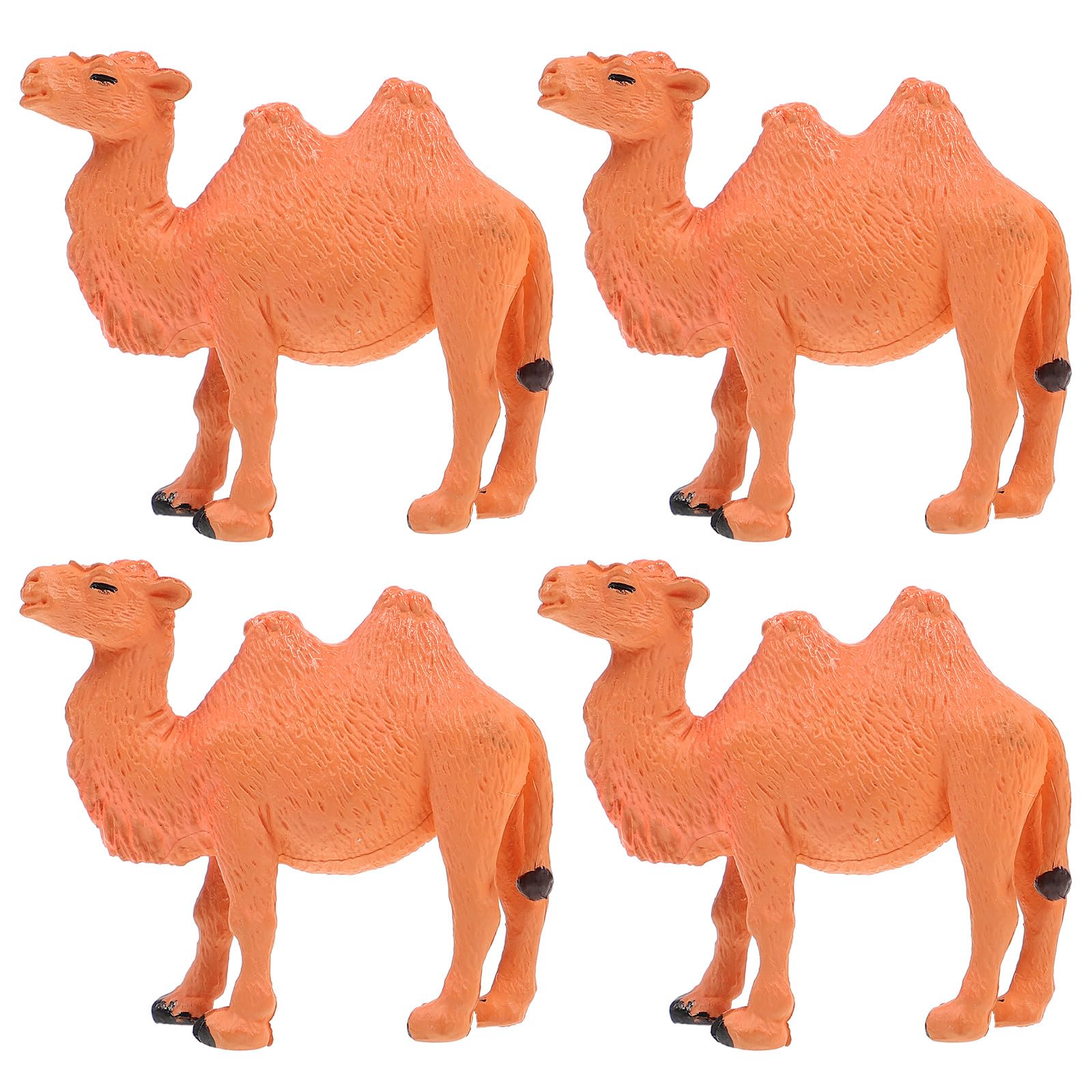SEWACC 4pcs Miniature Camel Figures Pvc Toy Camels Small Desert Animal Models Desk Decorations for Kids