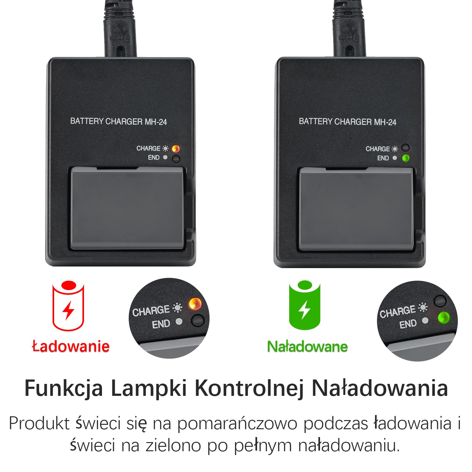 Ładowarka MH-24 EN-EL14 Kompatybilna z Nikon D5600 D5500 | D5300 D5200 D5100 D3300 D3200 D3100 Df P7100 P7000