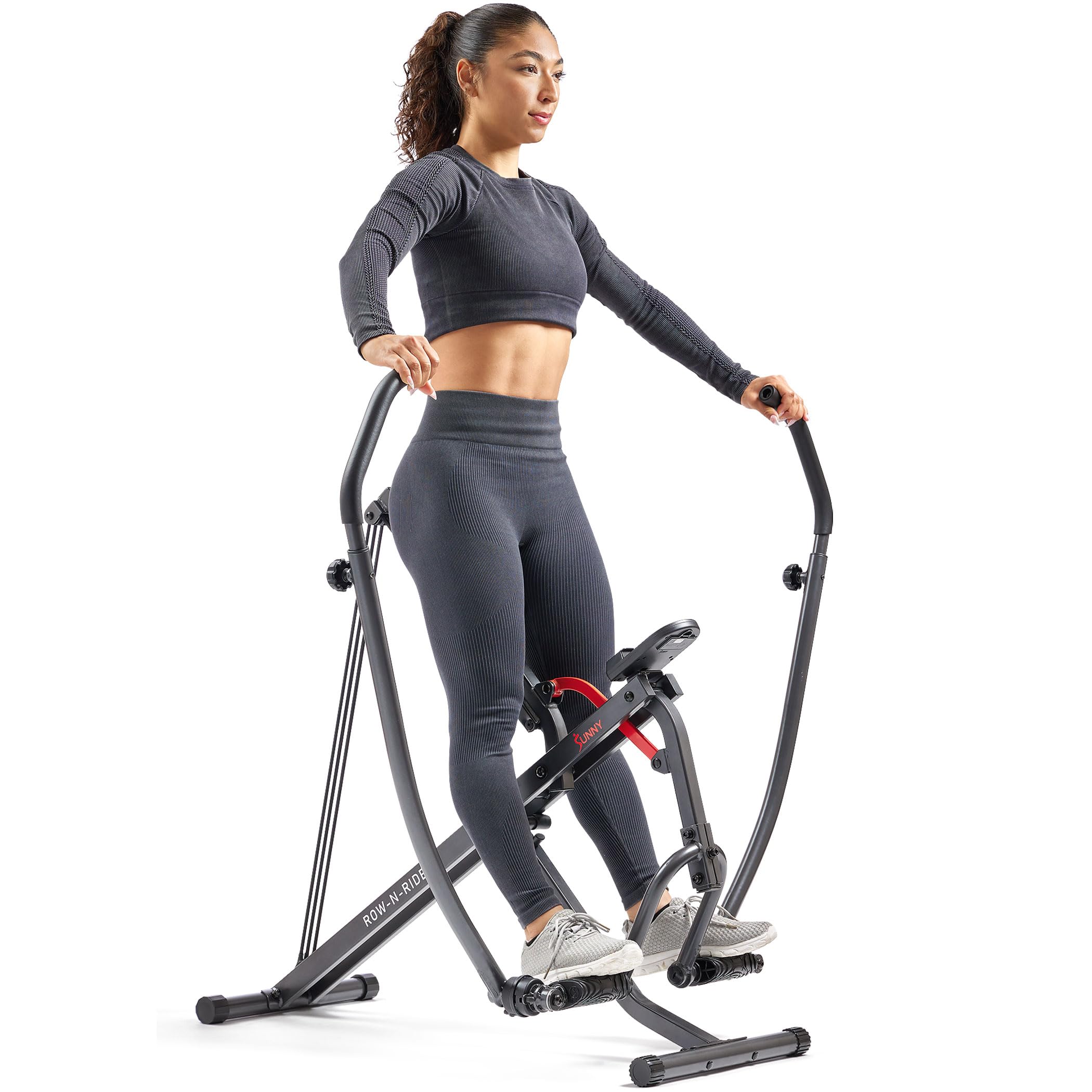 Sunny Health & Fitness Smart Compact Full Motion Rowing Machine, Full-Body Workout, Low-Impact, Extra-Long Rail, 160 KG Weight Capacity and Optional Free SunnyFit® App Enhanced Connectivity,SF-A022070