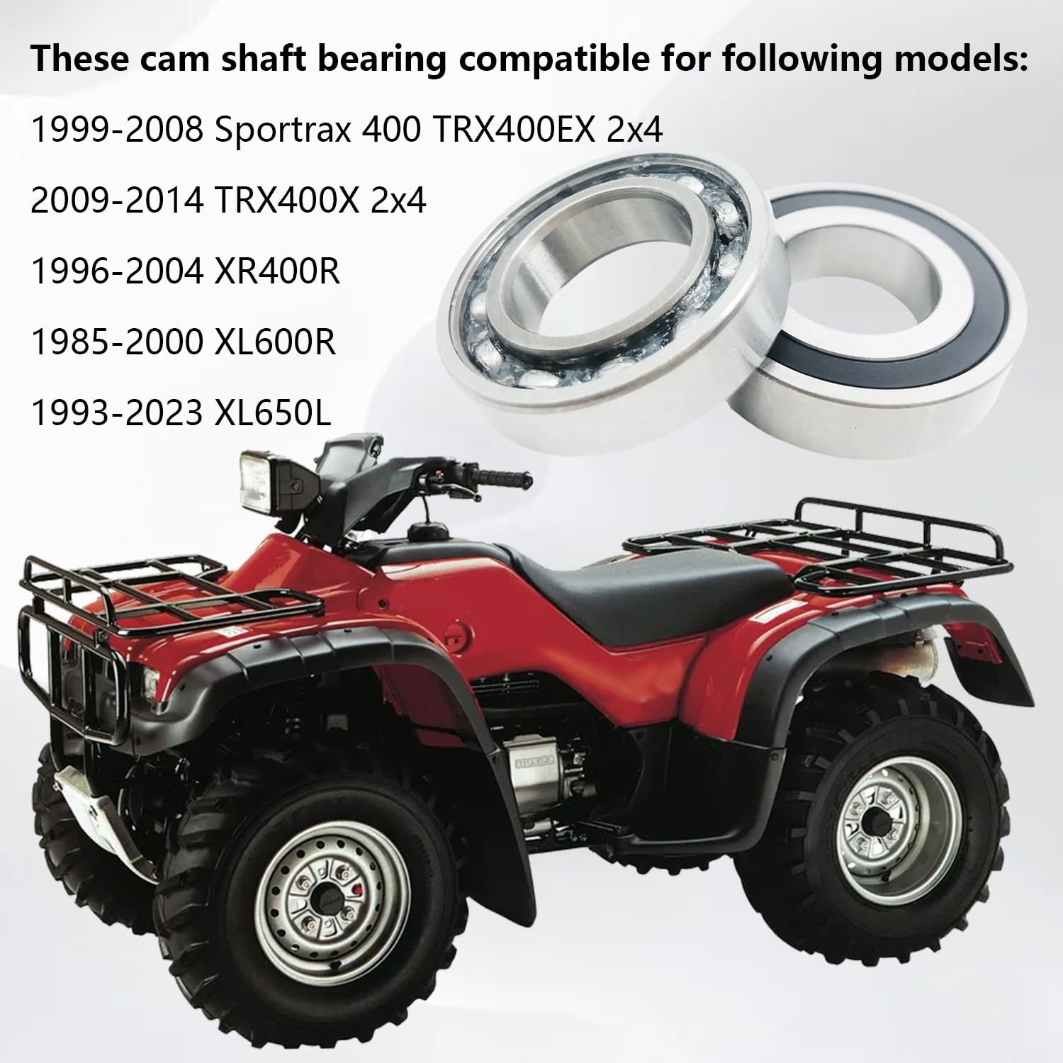 Rodamientos de eje de leva compatibles con Sportrax 400 TRX400X XR400R XL600R XL650L OEM # 91003-KF0-008