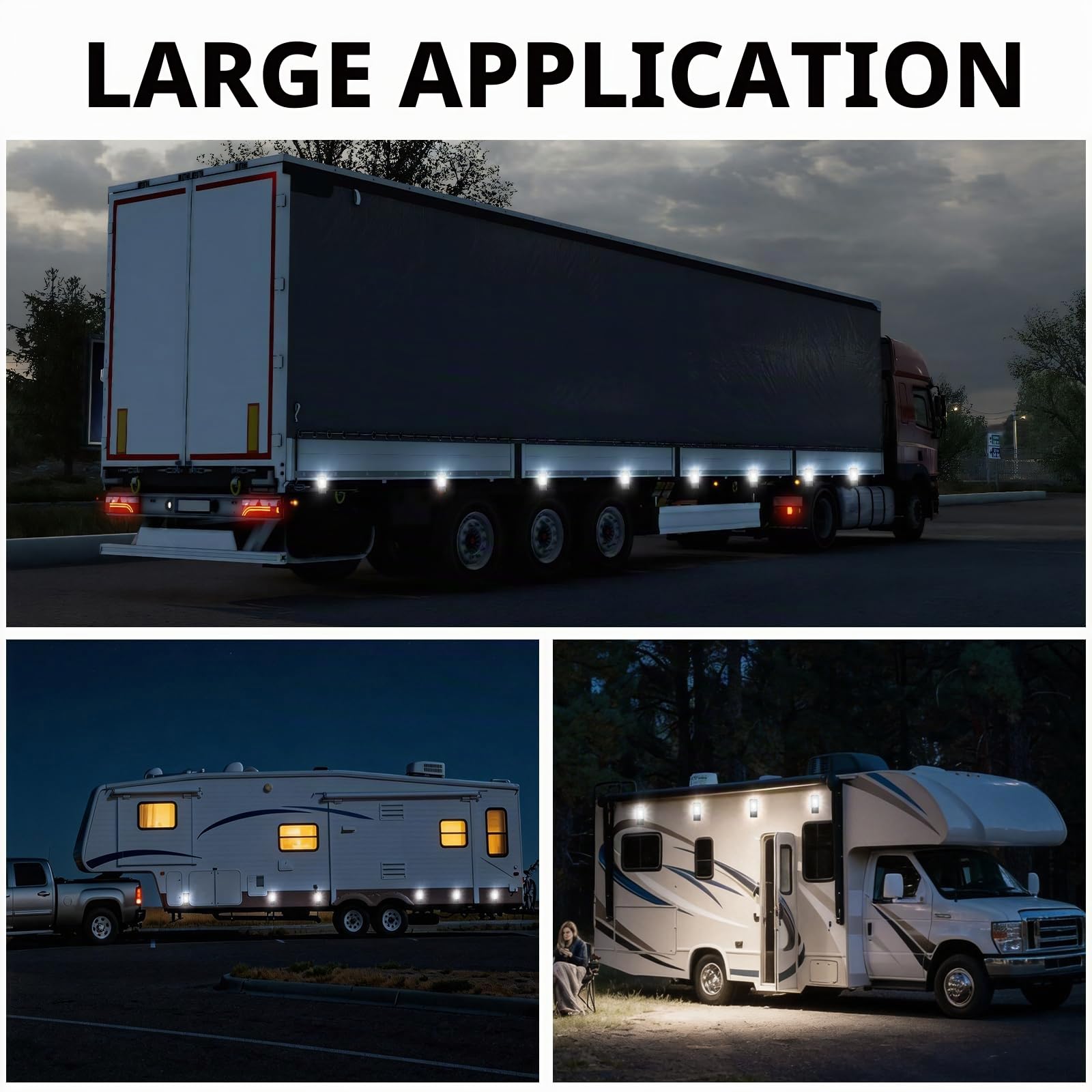 AOHEWEI 2 feux de position latéraux à LED blancs pour remorque, avant et clignotants latéraux pour camion 12/24V avec réflecteur, homologués ECE R91 R10 pour camping-cars, fourgons, bateaux, caravanes