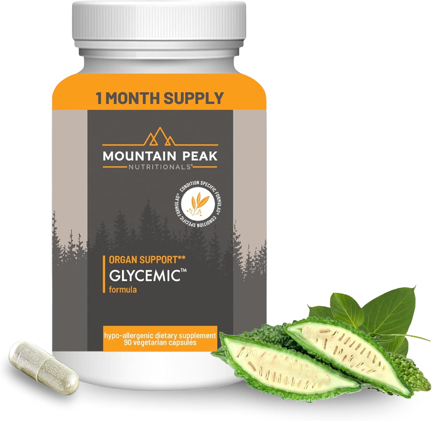 Mountain Peak Nutritionals Glycemic Formula - Organ Support Supplement - Supports & Promotes Metabolic Processes - Dietary Supplement (90 Vegetarian Capsules)