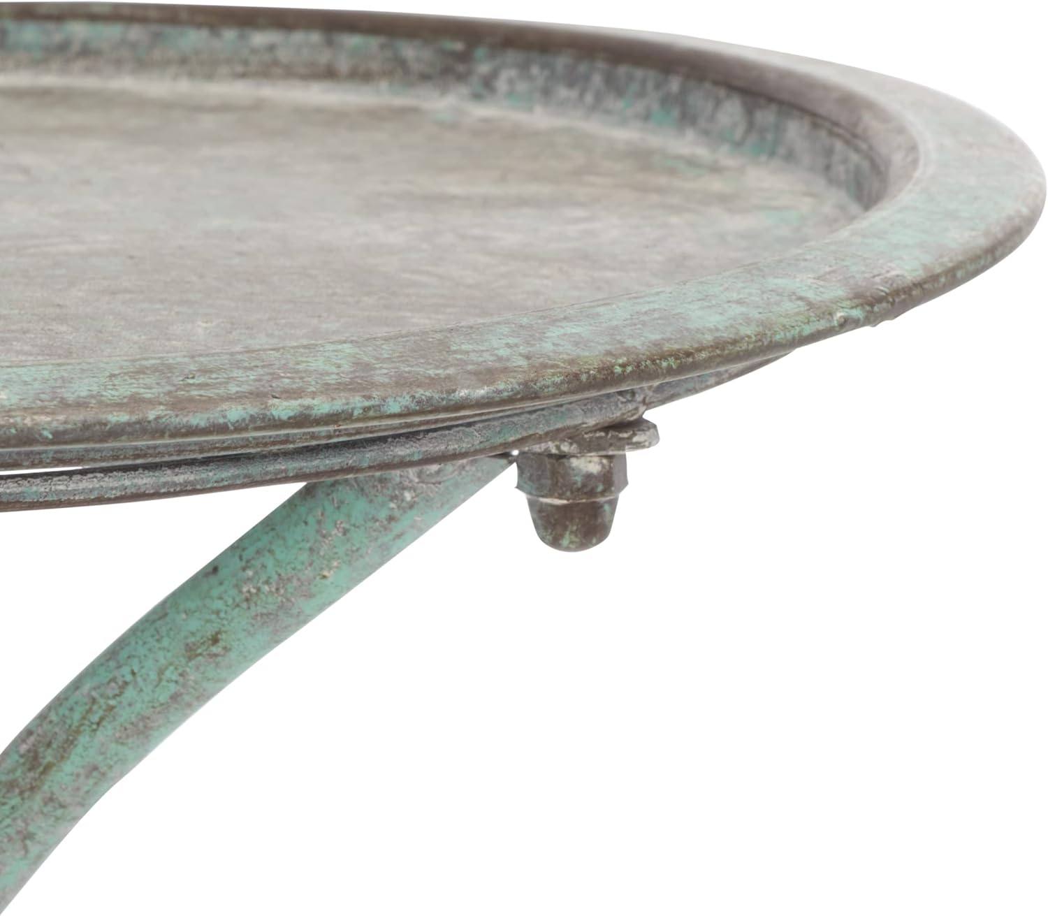 SAFAVIEH Outdoor Collection Kensi Victorian Antique Dark Green Wrought Iron Bird Bath