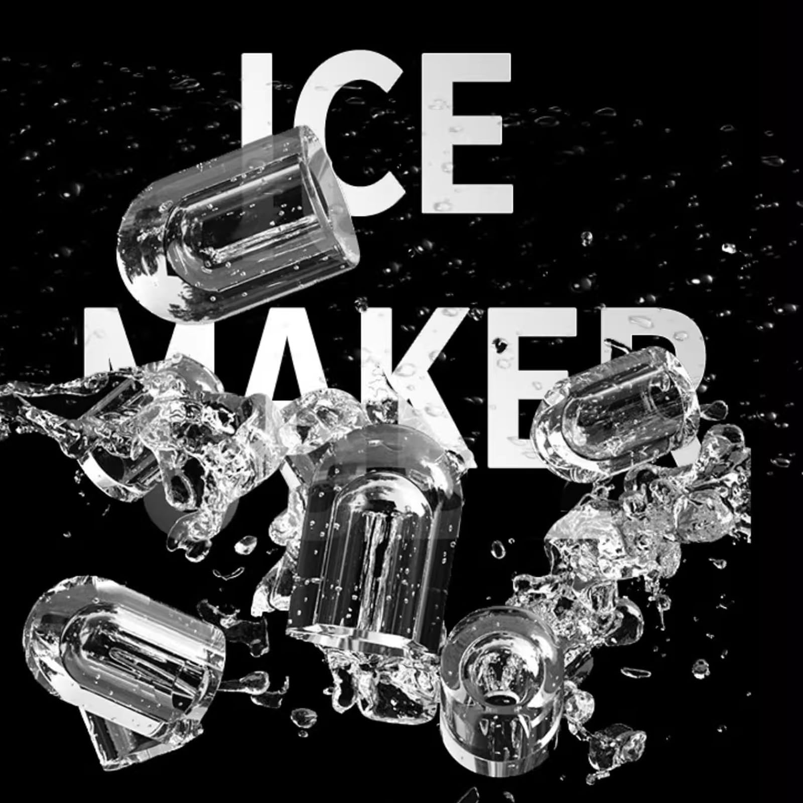 Water Cooler Dispenser Built-In Nugget Ice Maker 9 Cubes Ready In 6-10 Mins Ice Makers Countertop 33lbs In 24hrs Manual Water Addition For Home Office on Fridge.com - View 2