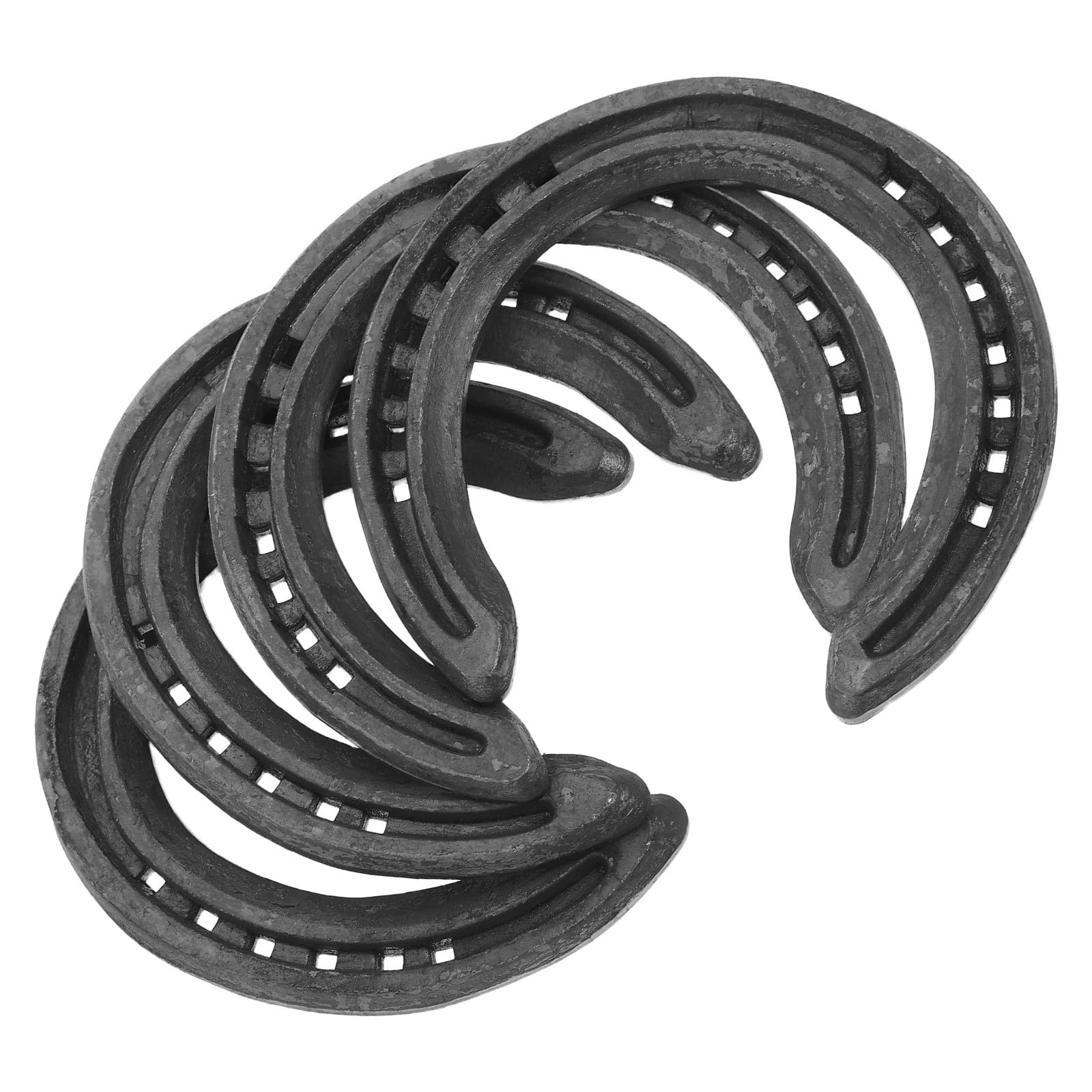 Healvian 4 Piezas Herradura de Hierro Negra para Casco de Caballo, Juego | Competencias y Decoración de Pared, Instalación Sencilla, Resistente al Desgaste Protección