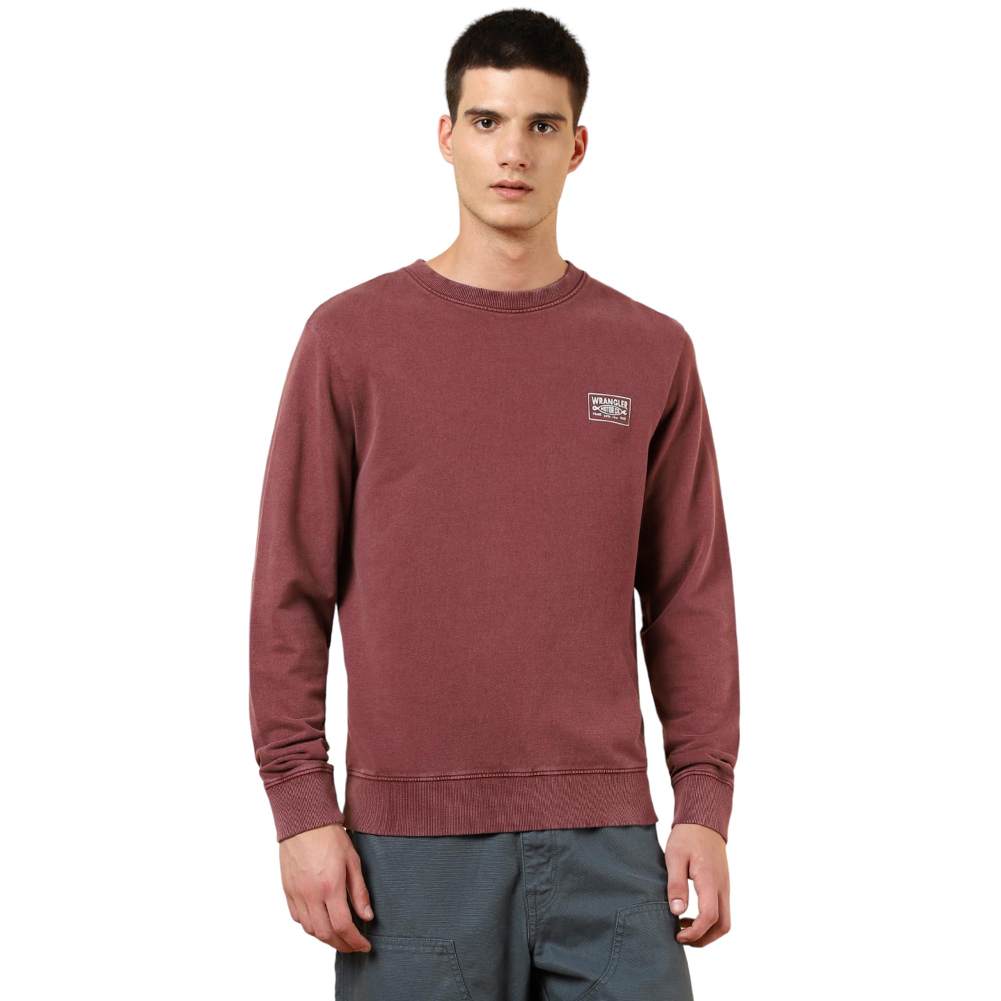 Wrangler Men's Back Print Black Sweatshirt (Regular) in black