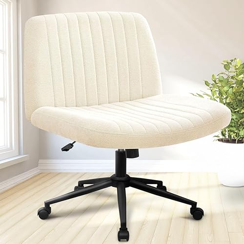 NEO CHAIR Silla cruzada con ruedas y almohadillas, sillas de patas cruzadas para oficina en casa, escritorio ergonómico para computadora, asiento