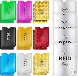 22pcs RFID Blocking Sleeves, 18pcs Credit Card Protector and 4pcs Passport Sleeve Identity Information Protection Secure Sleeves Waterproof Slim Design for Credit Card
