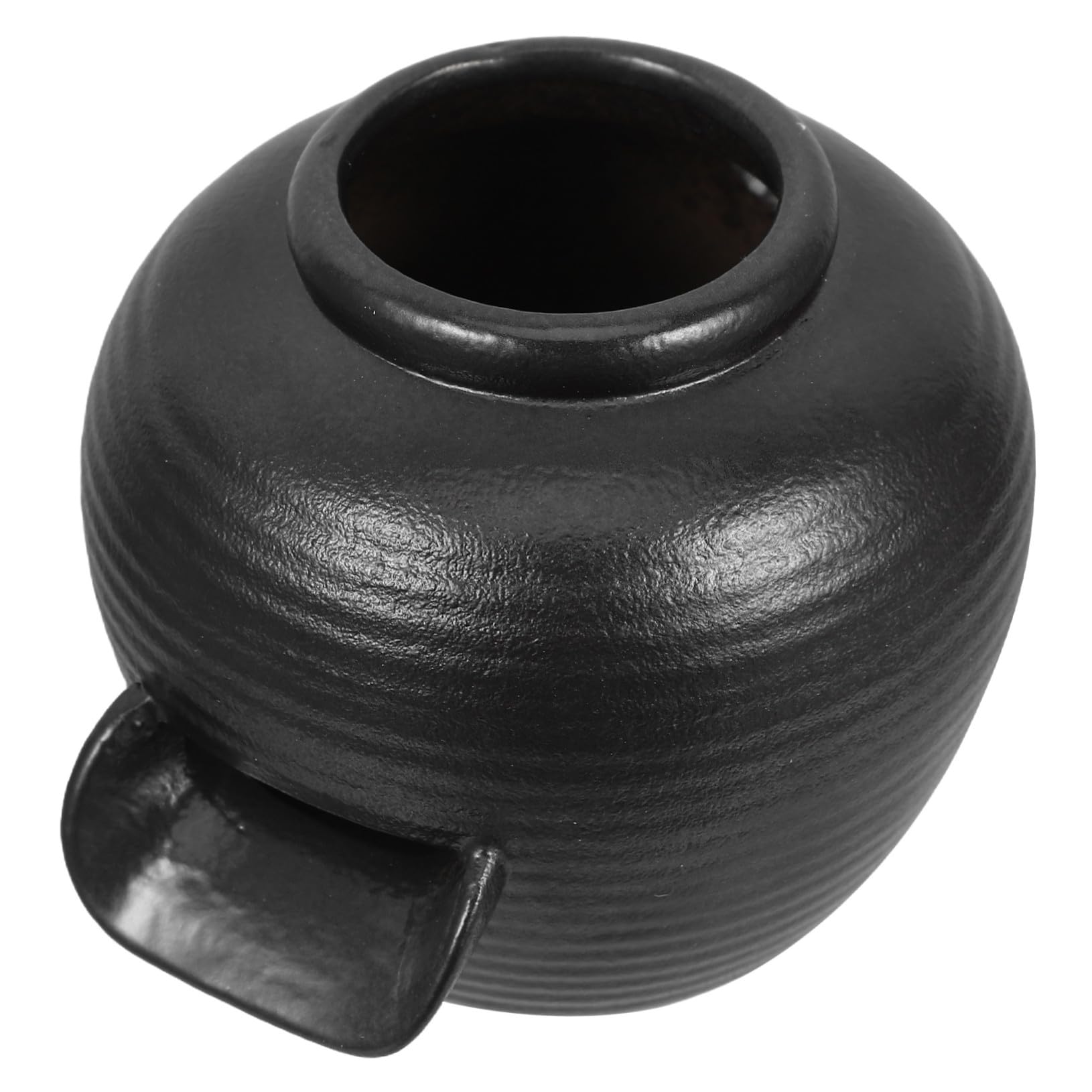 Garneck Ceramic Waterfall Fountain Jar for Outdoor Garden Pond, Small Black Circulating Fish Tank Spout, Handcrafted Patio Water Feature for Yard Decor