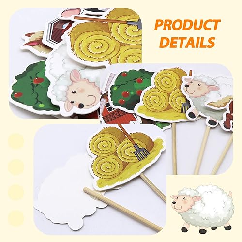 Miniatura 5 de Decoración para cupcakes de animales de granja, paquete de 48 unidades, decoración de pasteles para baby shower, niños, primera segunda granja,