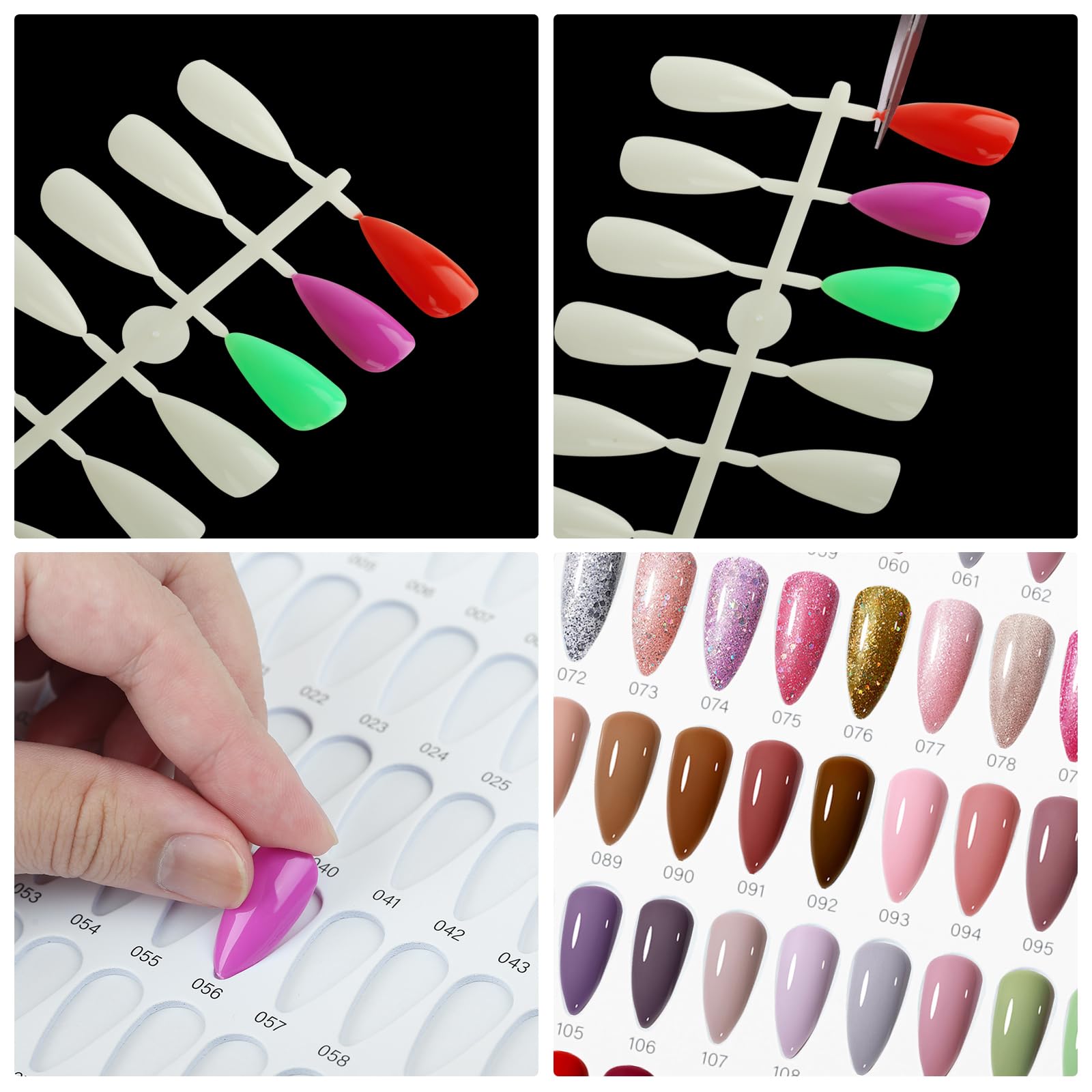 320 Nail Polish Display Book,Carta colori professionale per unghie Nail Art Nails Colour Display Book con 480 Nail Tips e 1-400 numeri adesivi,strumenti da salone per Nail Art Design (Rosso)