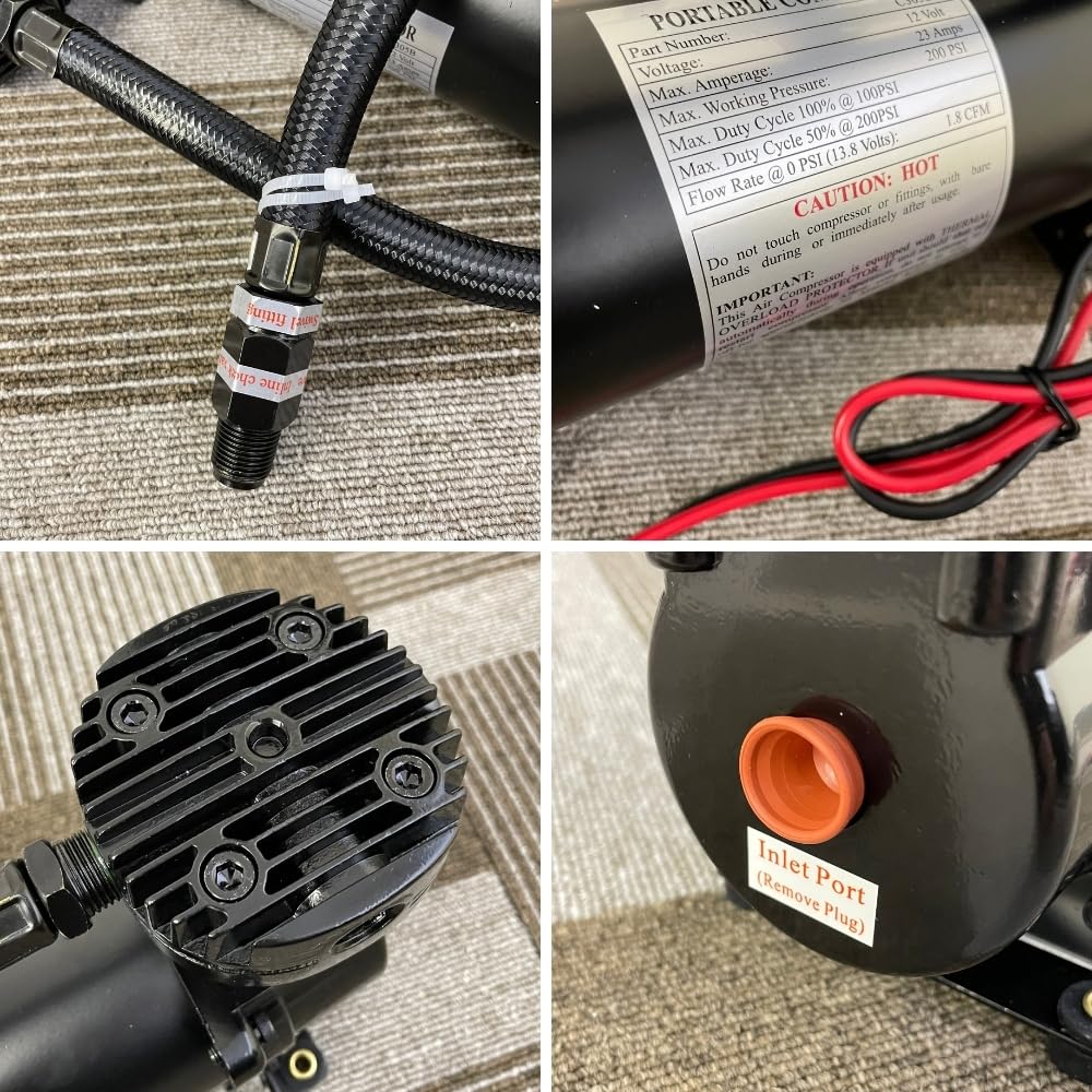 Amazon.co.jp: 480タイプ エアサス コンプレッサー 200Psi 3/8NPT 