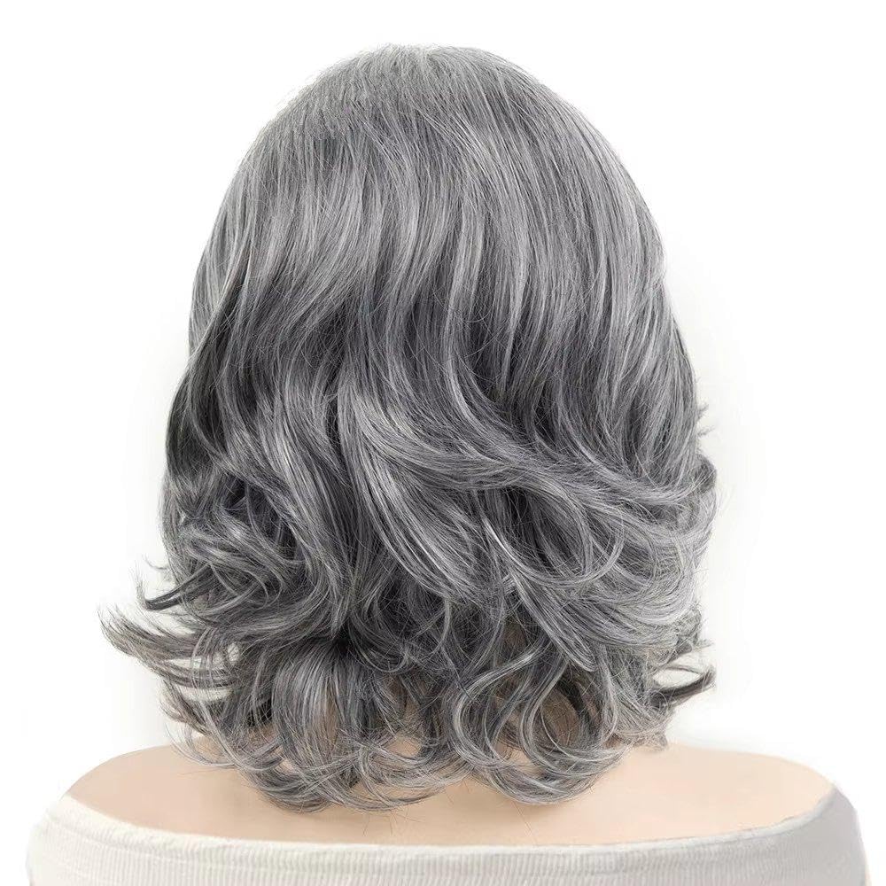 Haarpflege Damenperücke 25,4 Cm Kurze Gerade Grau-weiße Perücke Mit Verstellbarer Größe Für Damen Perücke Für Den Täglichen Gebrauch
