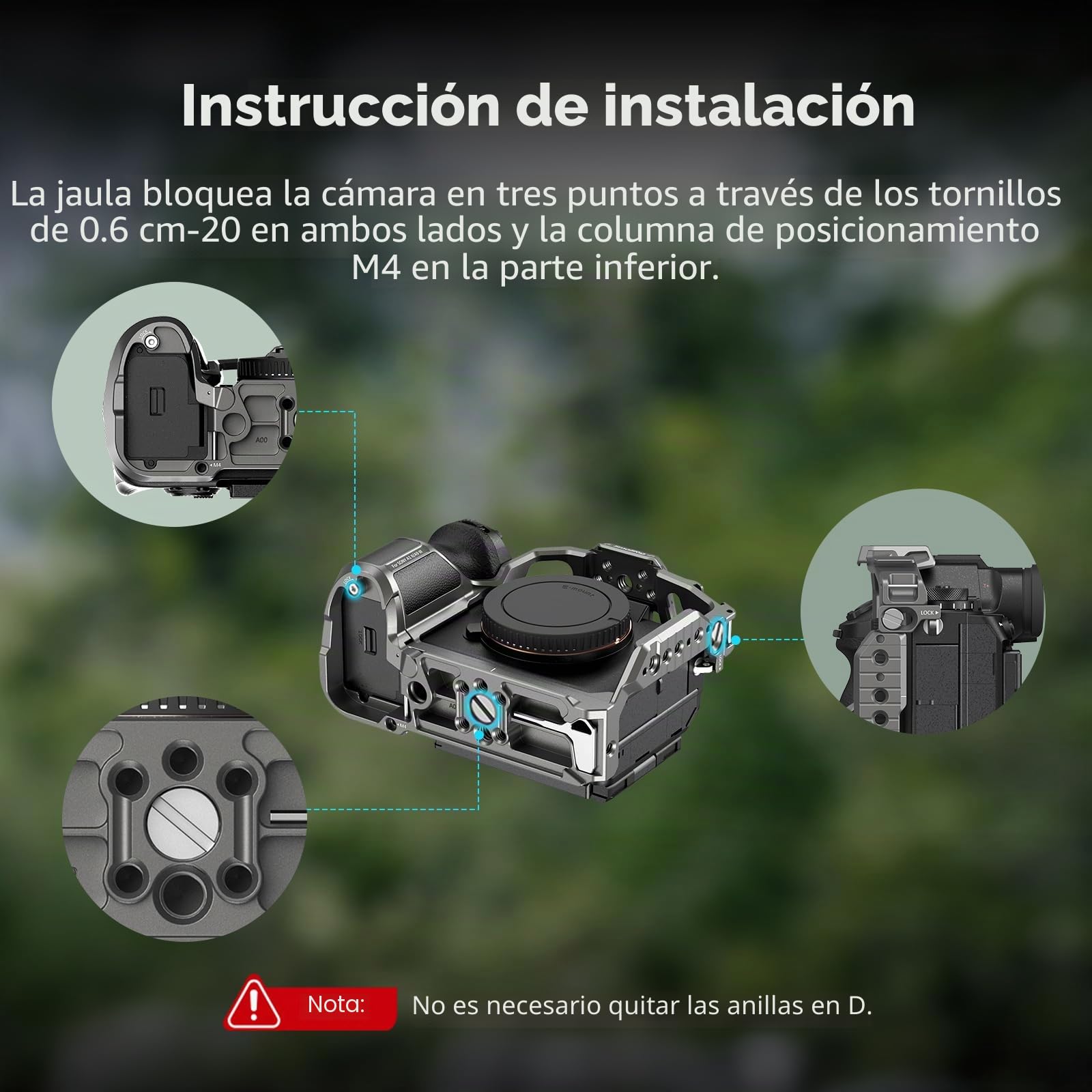 SMALLRIG Jaula de Liberación Rápida Hawklock de para Sony Alpha 1 II/Alpha 9 III, Varios Puntos de Instalación, Placa de Liberación Rápida Incorporada para Arca y Rieles HawkLock H21 NATO - 5187