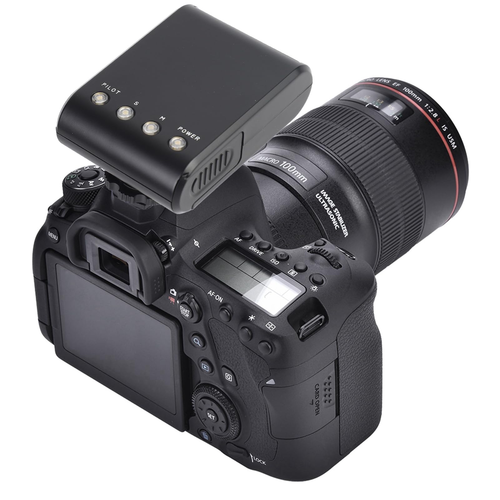 Goshyda Portable Mini Cameras Slave Flash Digital Flashlight with On-camera Hot Shoe Mount, with Built-in Digital Slave and Auto Pre-flash Sensor for DSLR Cameras