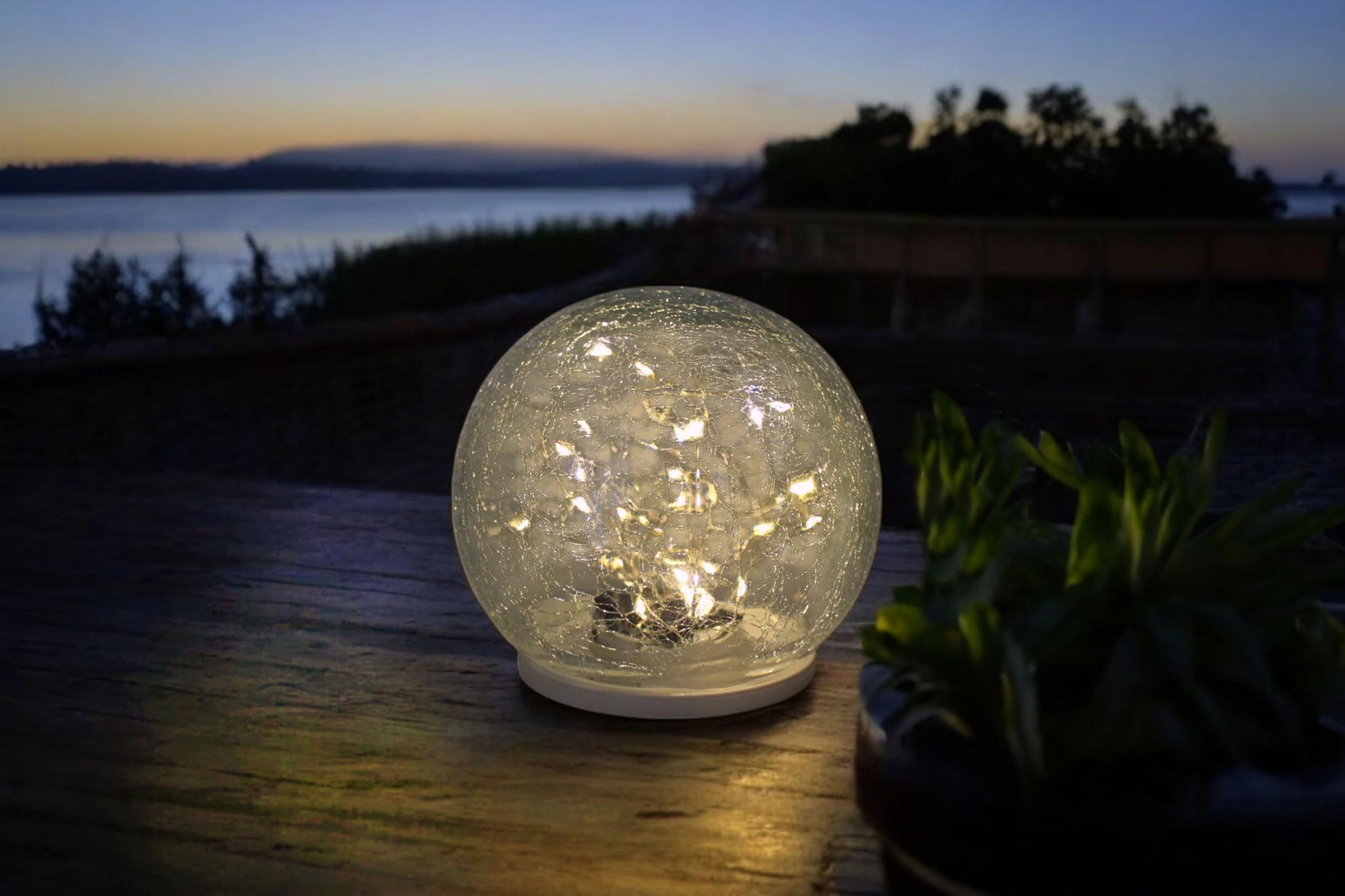 Lampada a sospensione solare e lampada da tavolo, set di 2 lampade solari per esterni, 15 cm, stile bohémien, con vetro di alta qualità con rete di iuta, decorazione da giardino, bianco caldo