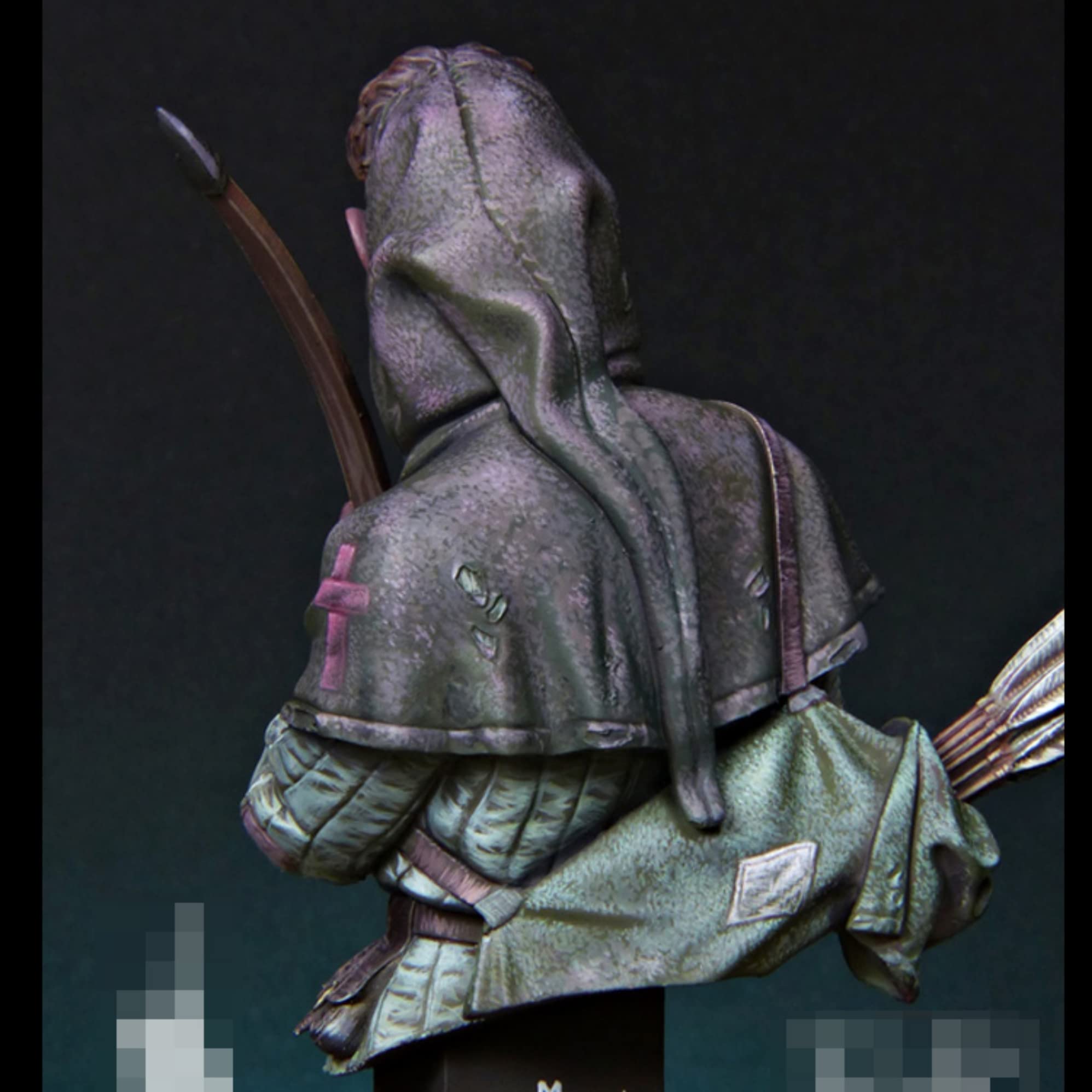 【1/12】 Antiguo Samurai Arquero Resina Modelo Kit Busto, sin Montar y sin Pintar Busto Resina Modelo Piezas (yX6F-3)