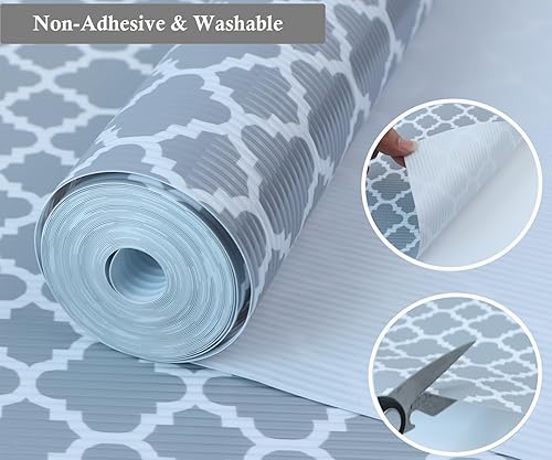 Miniatura 6 de Revestimientos para armarios de cocina de 11 pulgadas de ancho x 20 pies, antideslizante, impermeable, no adhesivo, para estantes de despensa, a
