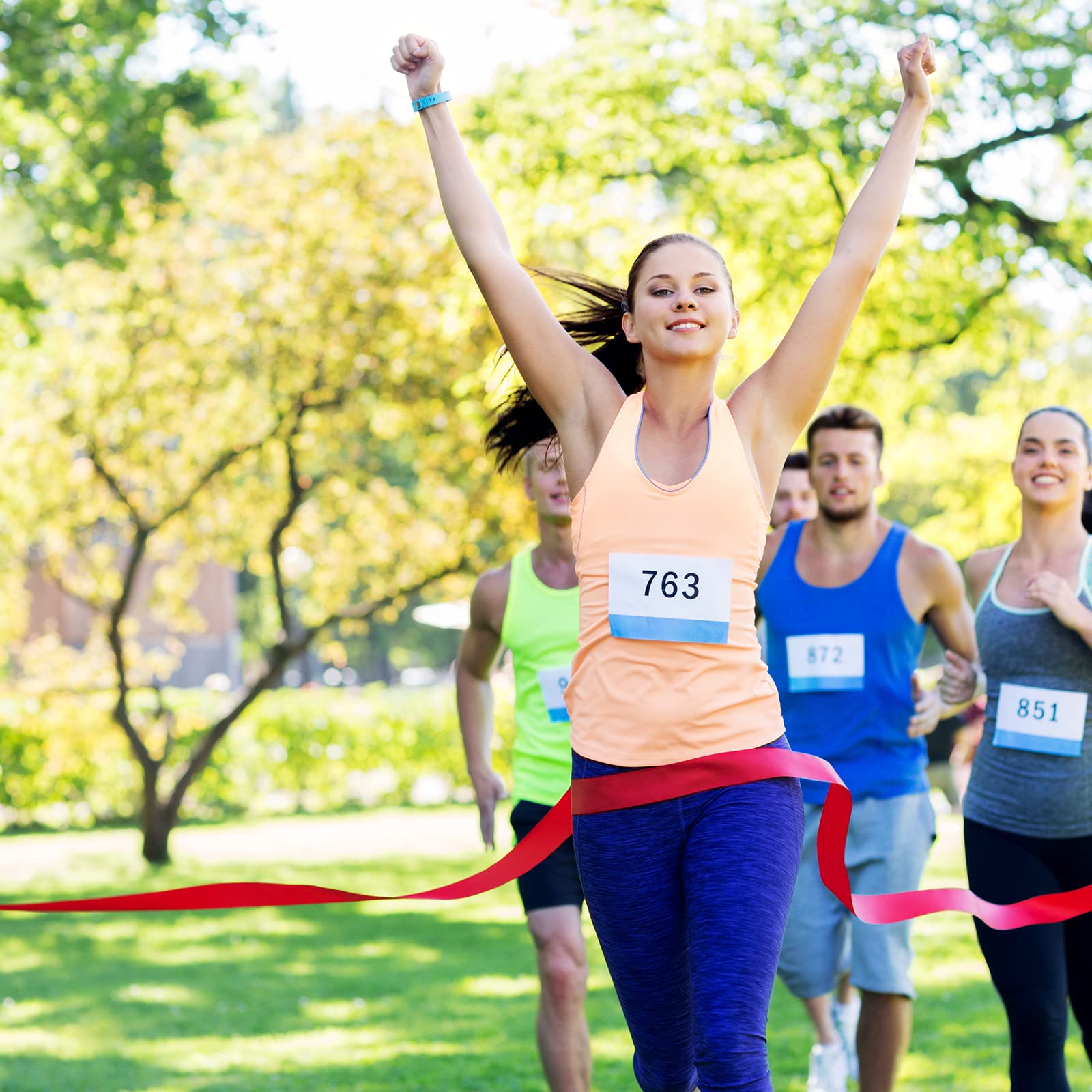PATIKIL 2-Pack Finish Line Satin Ribbon - 5cm X 3m Red Polyester Race Tape For Running Competitions