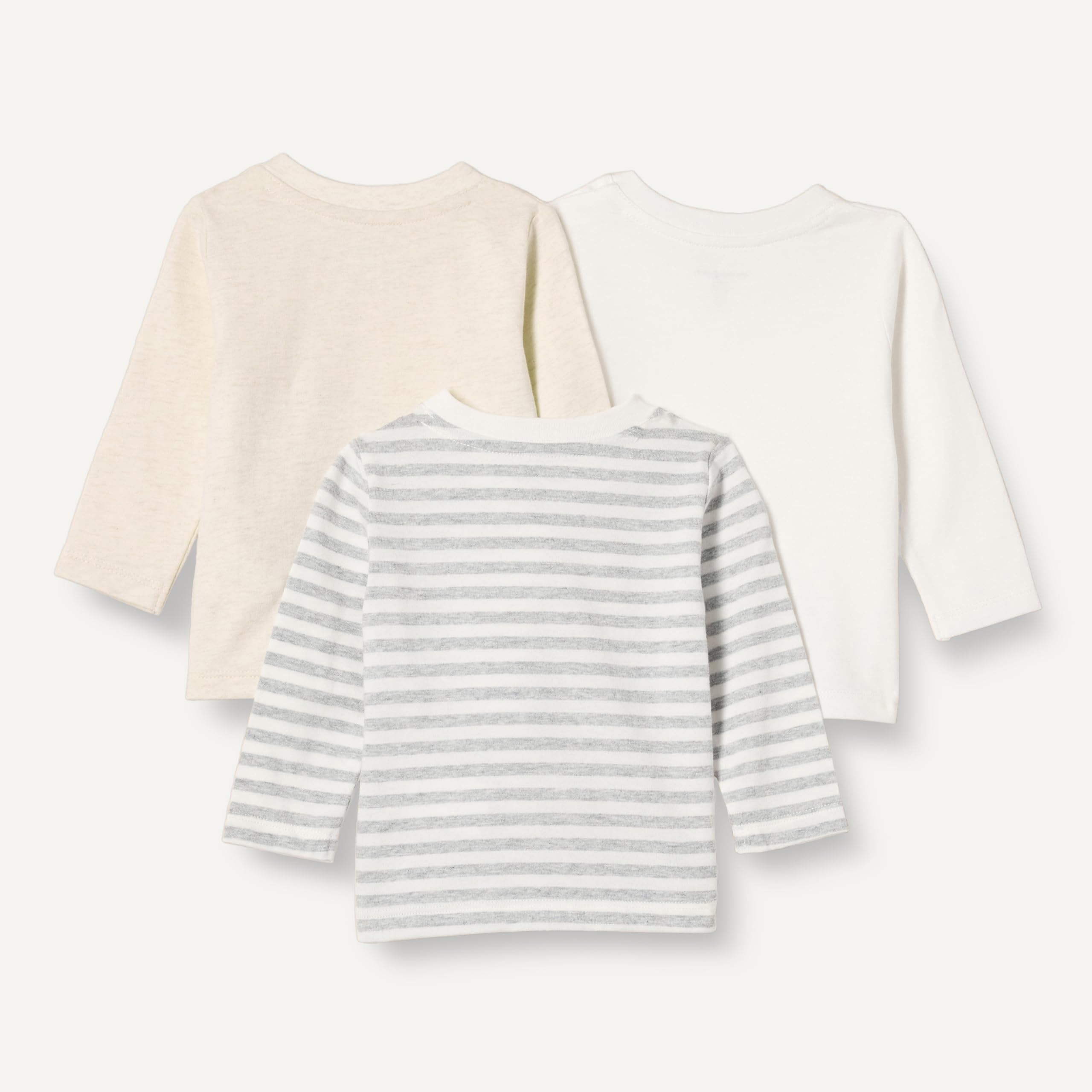 Amazon Essentials Mixte bébé T-Shirts Manches Longues 100% Coton Coupe Décontractée