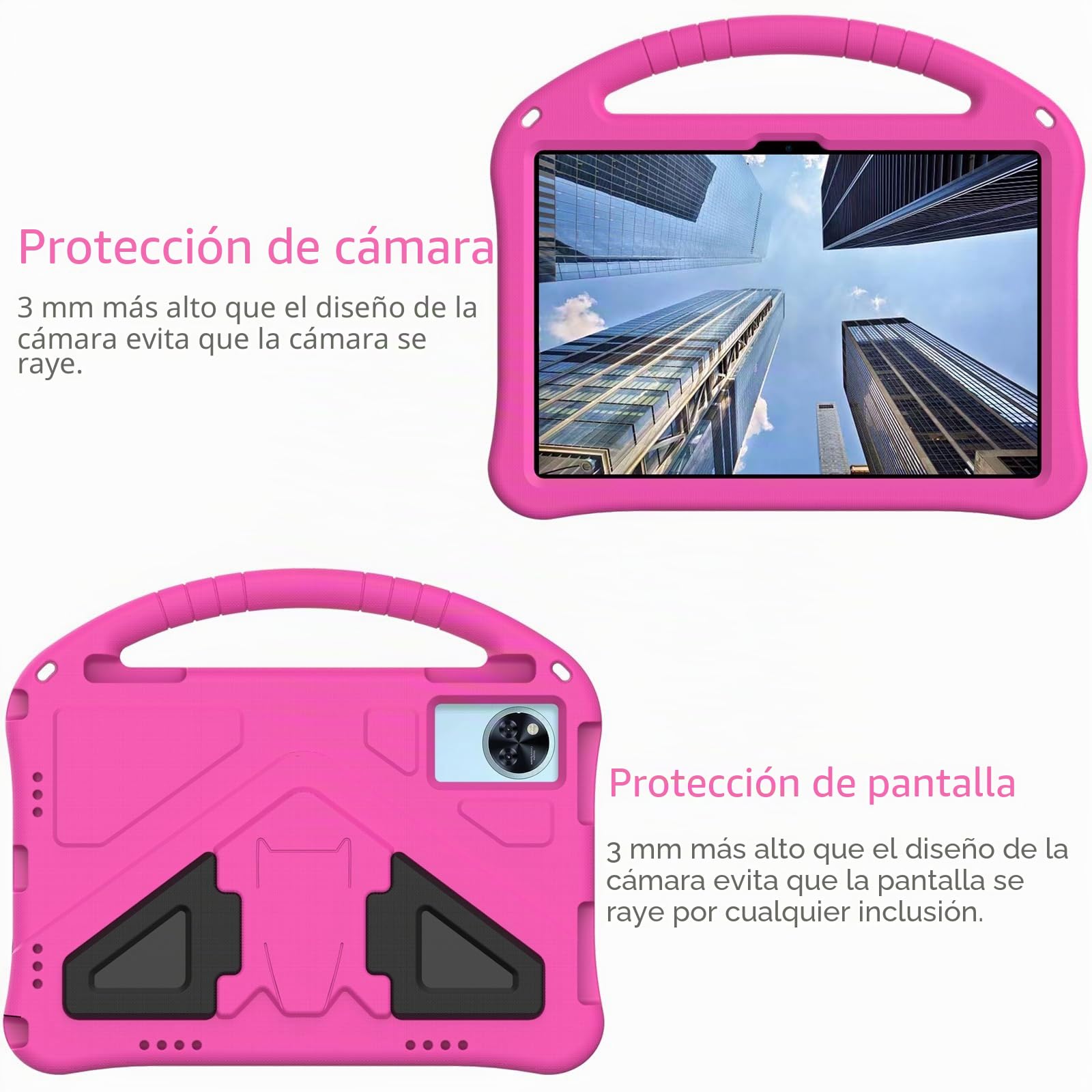 Compatible con Doogee U11 Pro - Funda para tablet de 11 pulgadas 2025 para niños, duradera y ligera EVA a prueba de golpes, funda protectora para U11 2025 (rojo rosa)