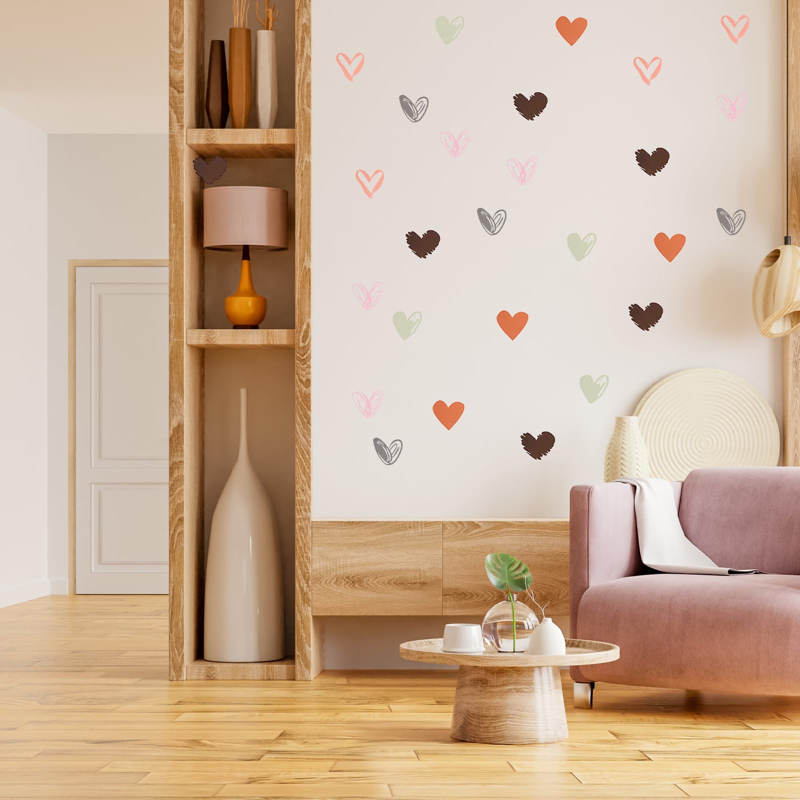 120 Piezas Pegatinas de Pared de Corazón, Pegatinas Pared Decorativas Dormitorio para Habitaciones de Niños, Pegatinas de Pared para Guardería, Pegatinas de Estilo Bohemio para Habitación de Niños