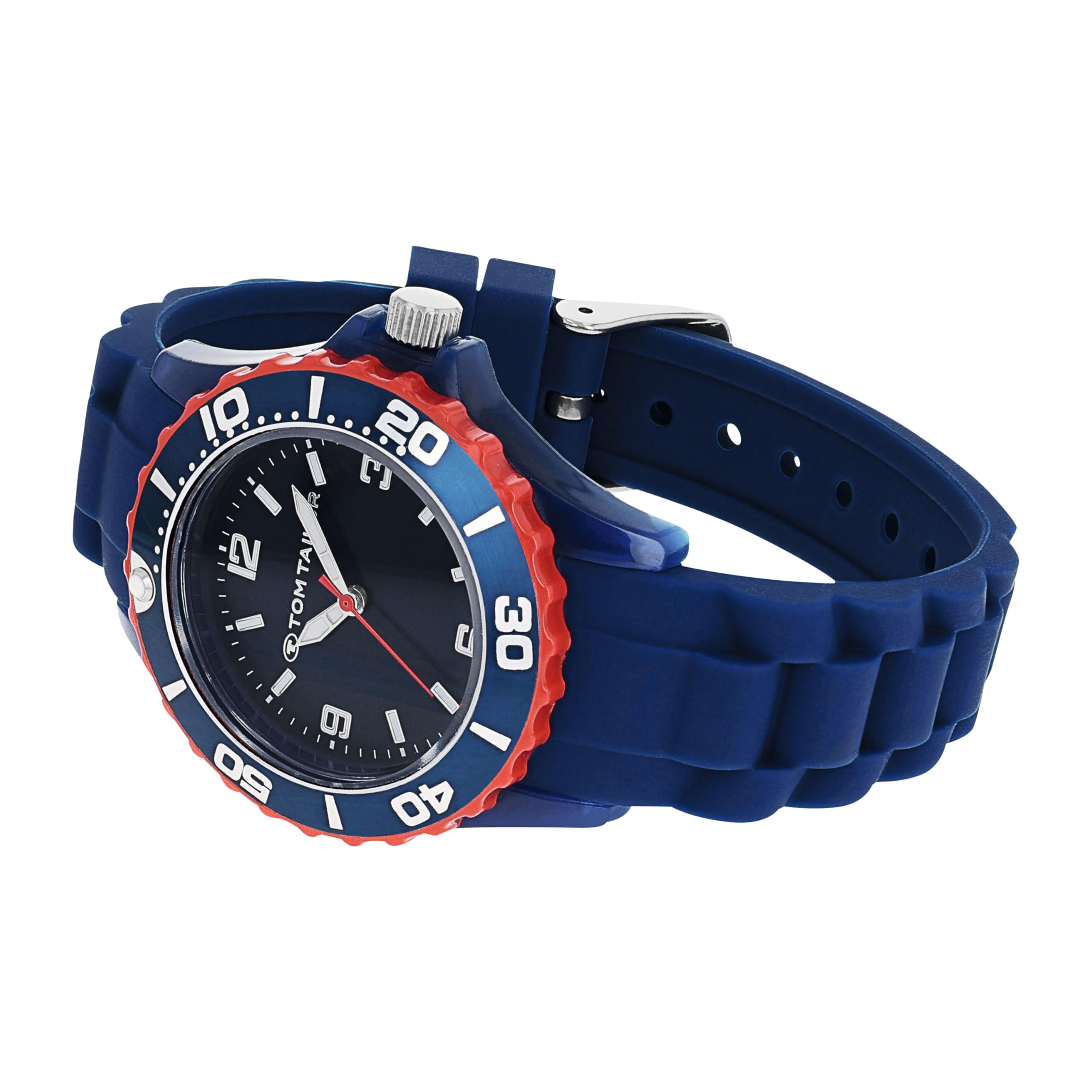Tom Tailor Armbanduhr mit Silikonband für Jungen, Silber, wasserdichte 3 bar, Geschenkidee, kommt in Uhren Geschenkbox, 2100705