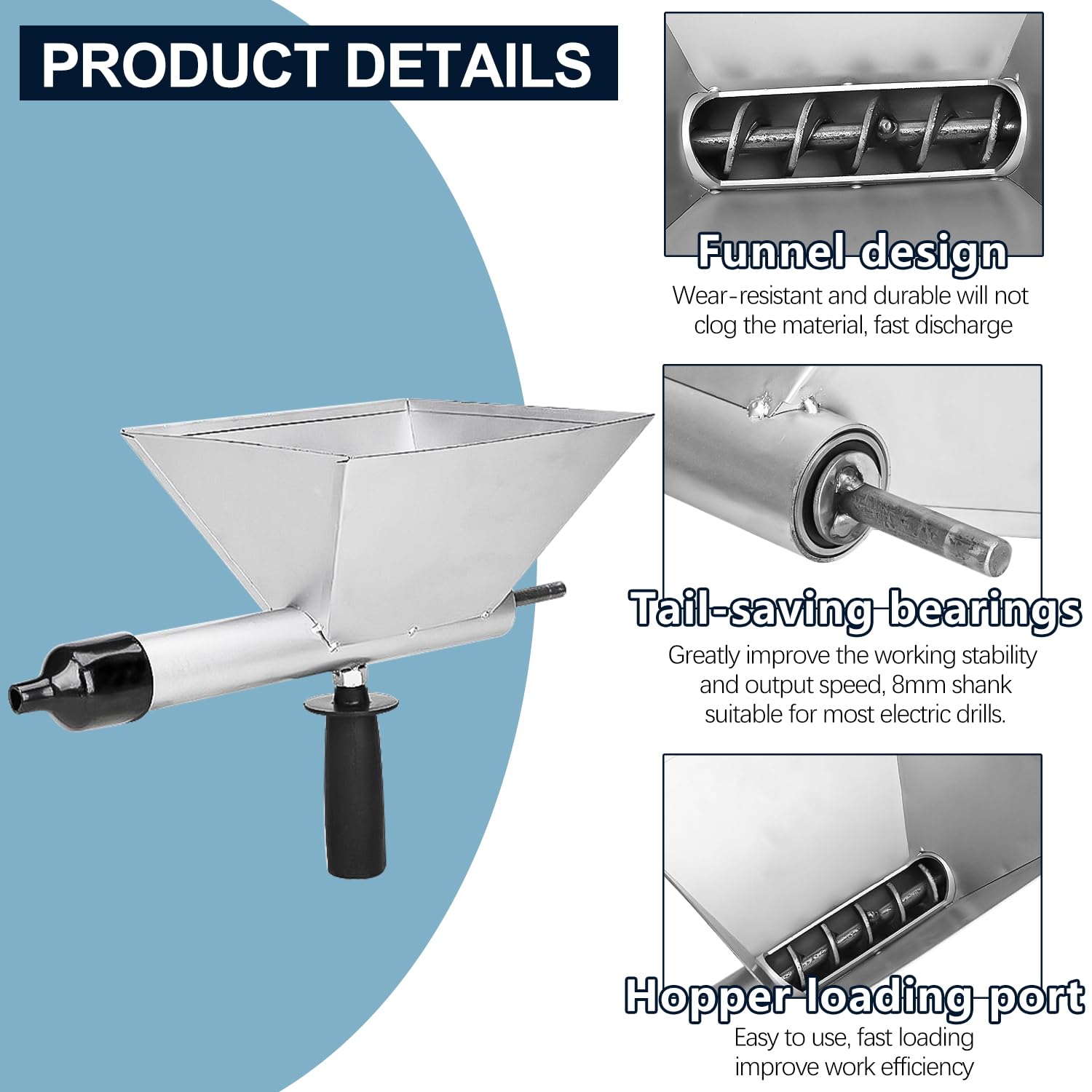 Pistolet Joint Électrique Portable avec 4 Embouts, Pistolet Ciment Électrique, Sans Perceuse Électrique, Jointoyeuse pour le Jointoiement de Mortier de Murs en Pierre et de Sols
