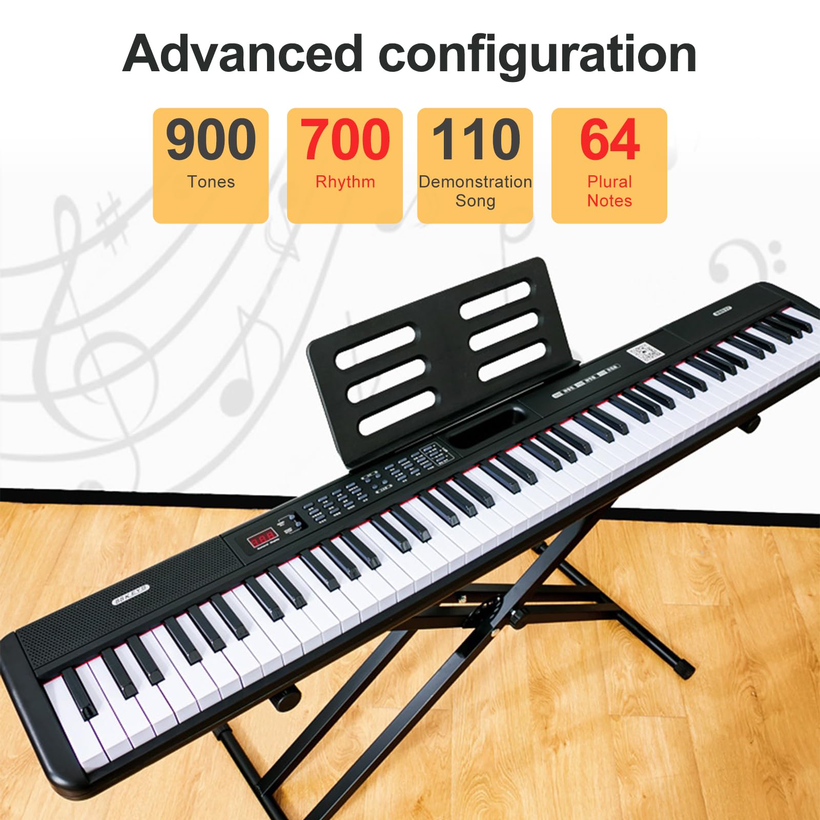 88 Key Keyboard Piano Digital Piano Set for Beginners and Practice, Piano Keyboards, Power Adapter and Pedal, Digital Piano for Home Learning, Teaching and Daily Use — view 2