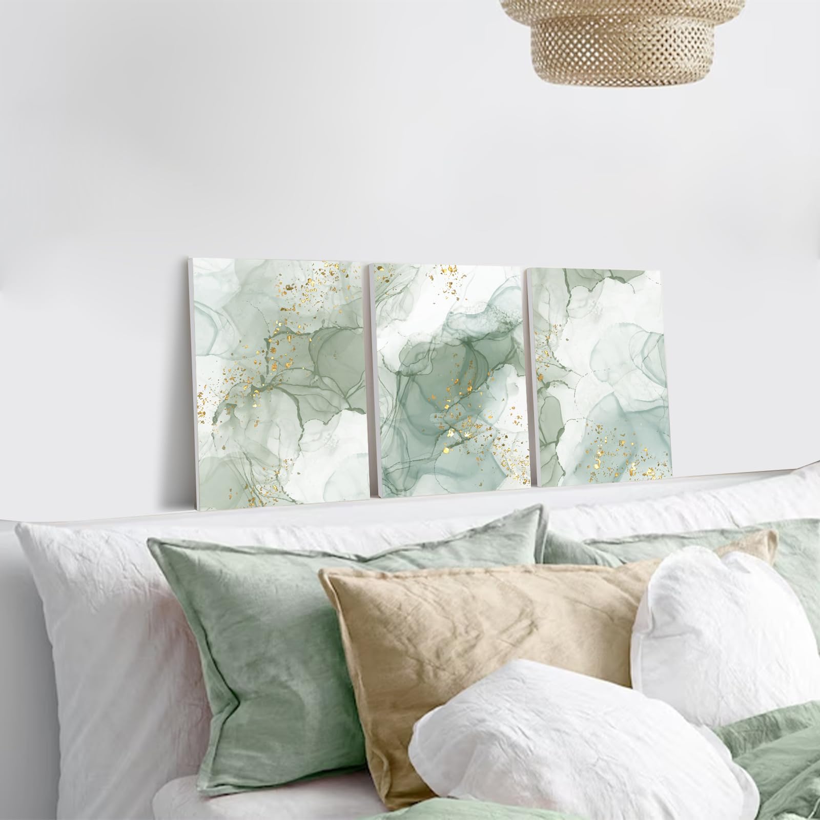 北欧ヴィンテージJohn Kall ジョン・ケル ガラスアート 壁レリーフ Amazon.co.jp: TWNSLLA セージグリーン抽象ウォールアート3個セット